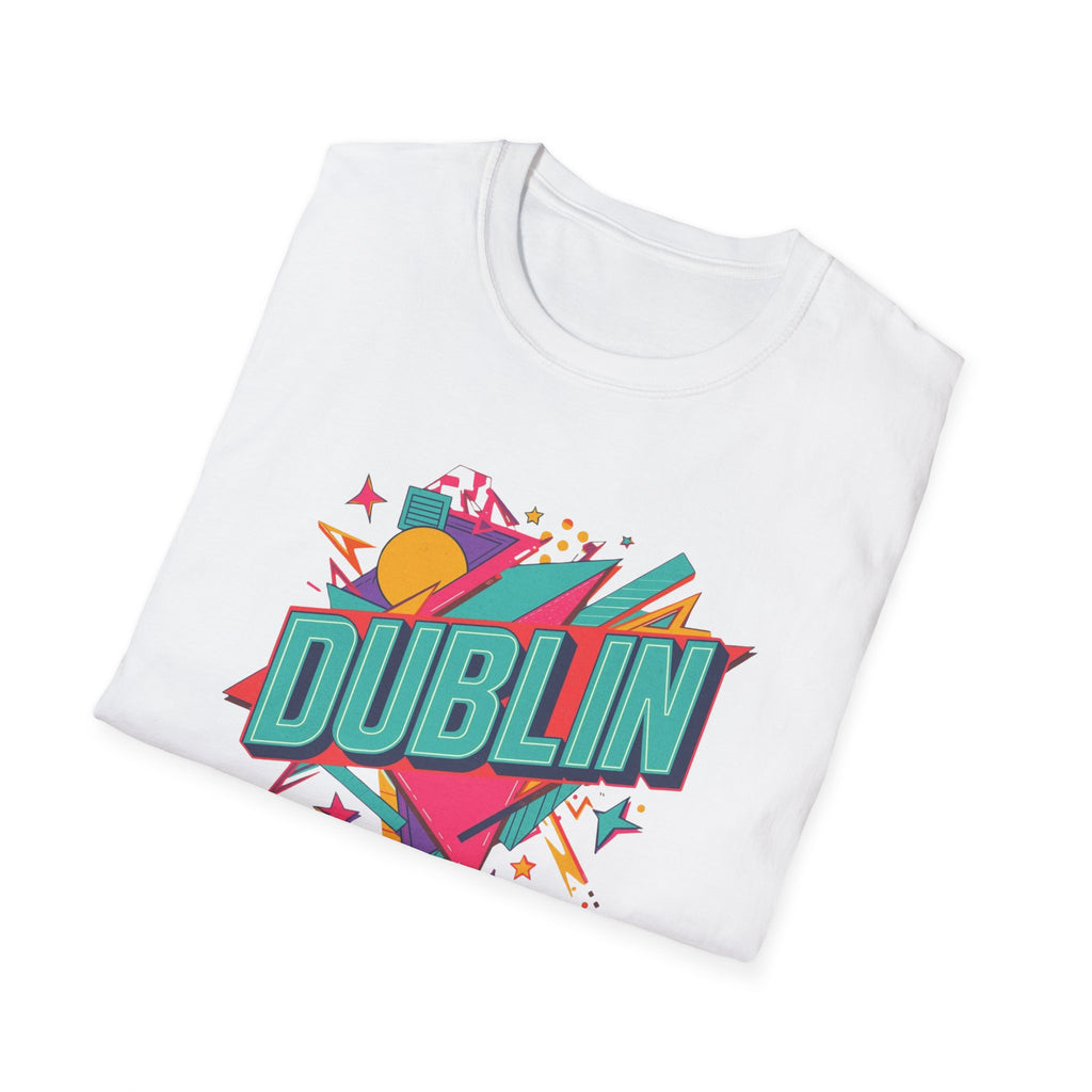Dublin Retro Graphic T-Shirt — Bright 80s Style City Souvenir