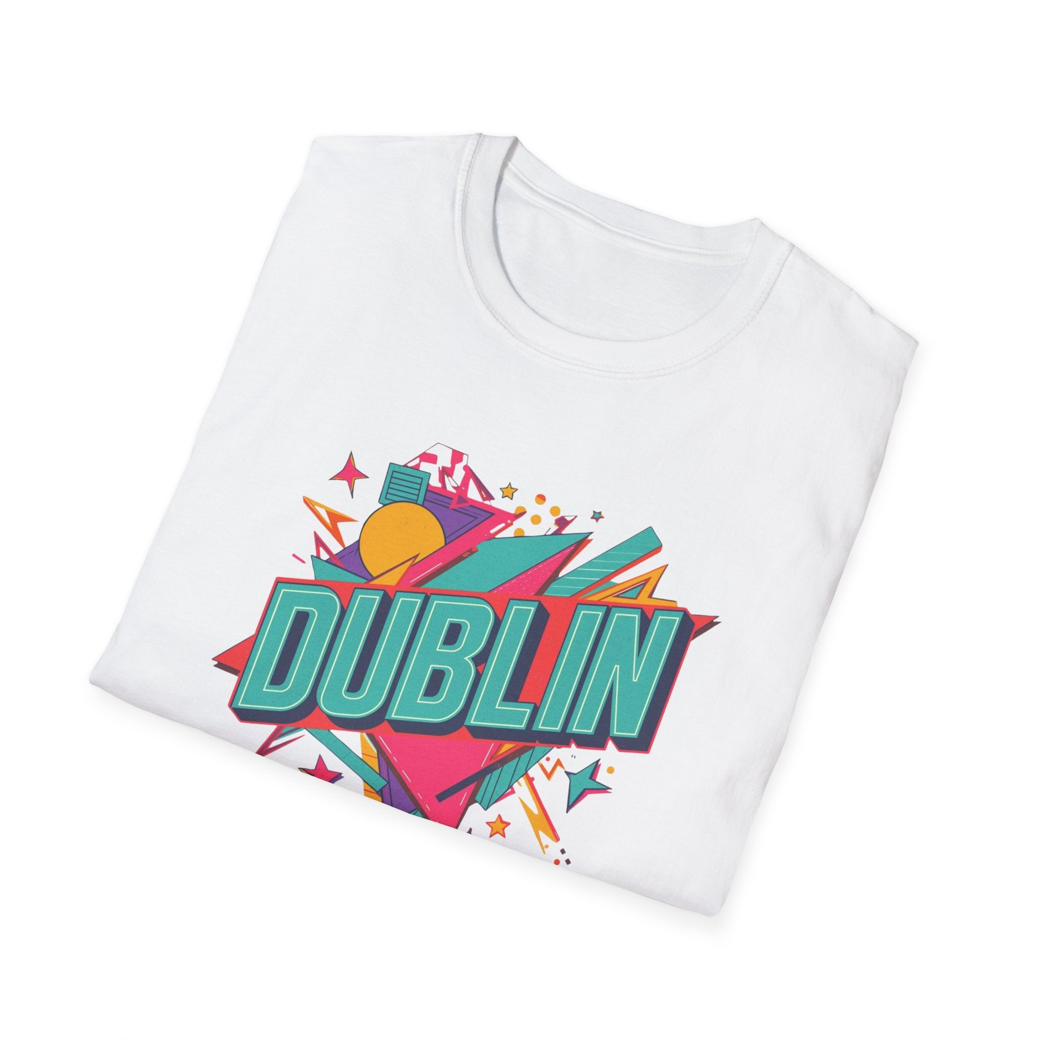 Dublin Retro Graphic T-Shirt — Bright 80s Style City Souvenir