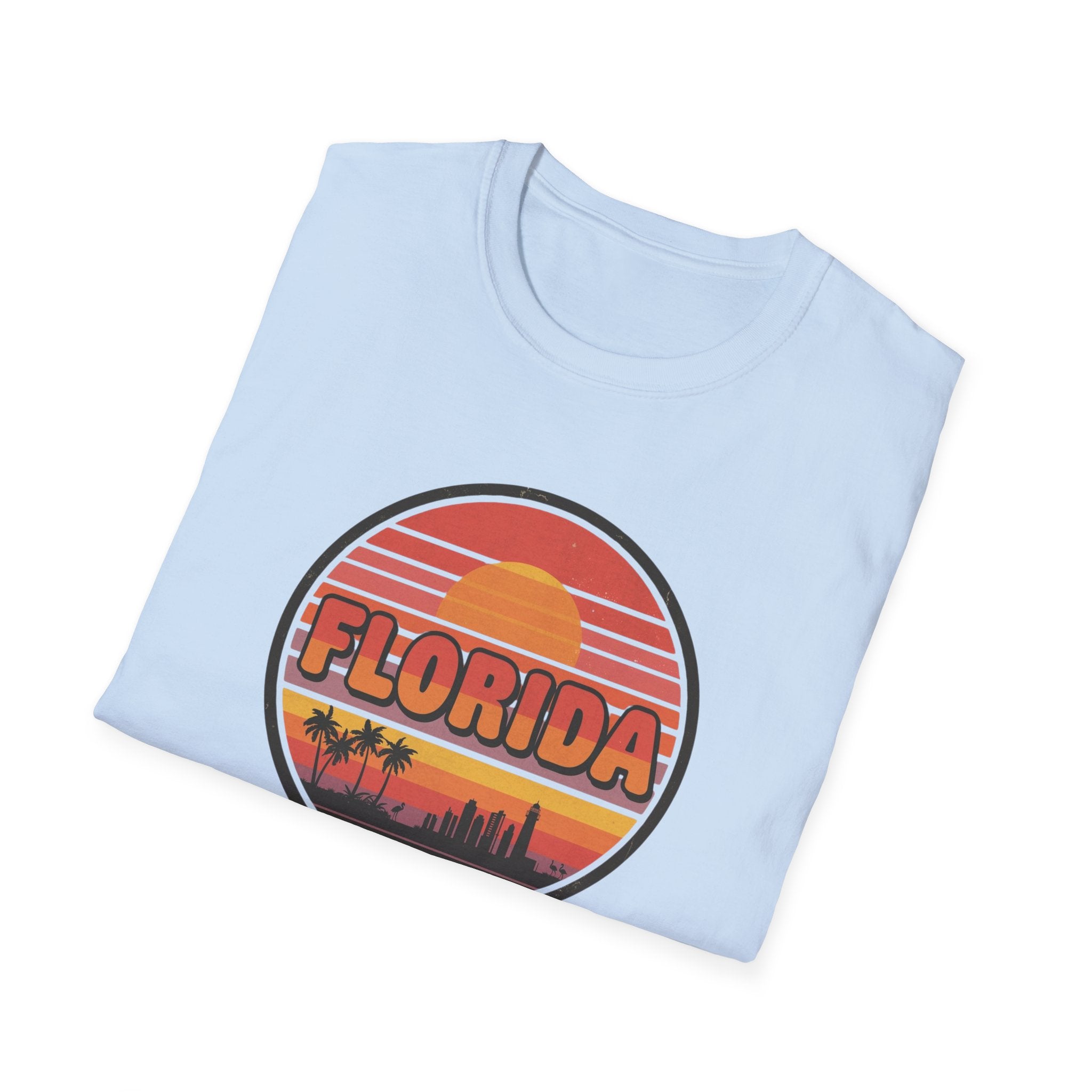 Florida Sunset T-Shirt — Retro Palm Beach Skyline Tee