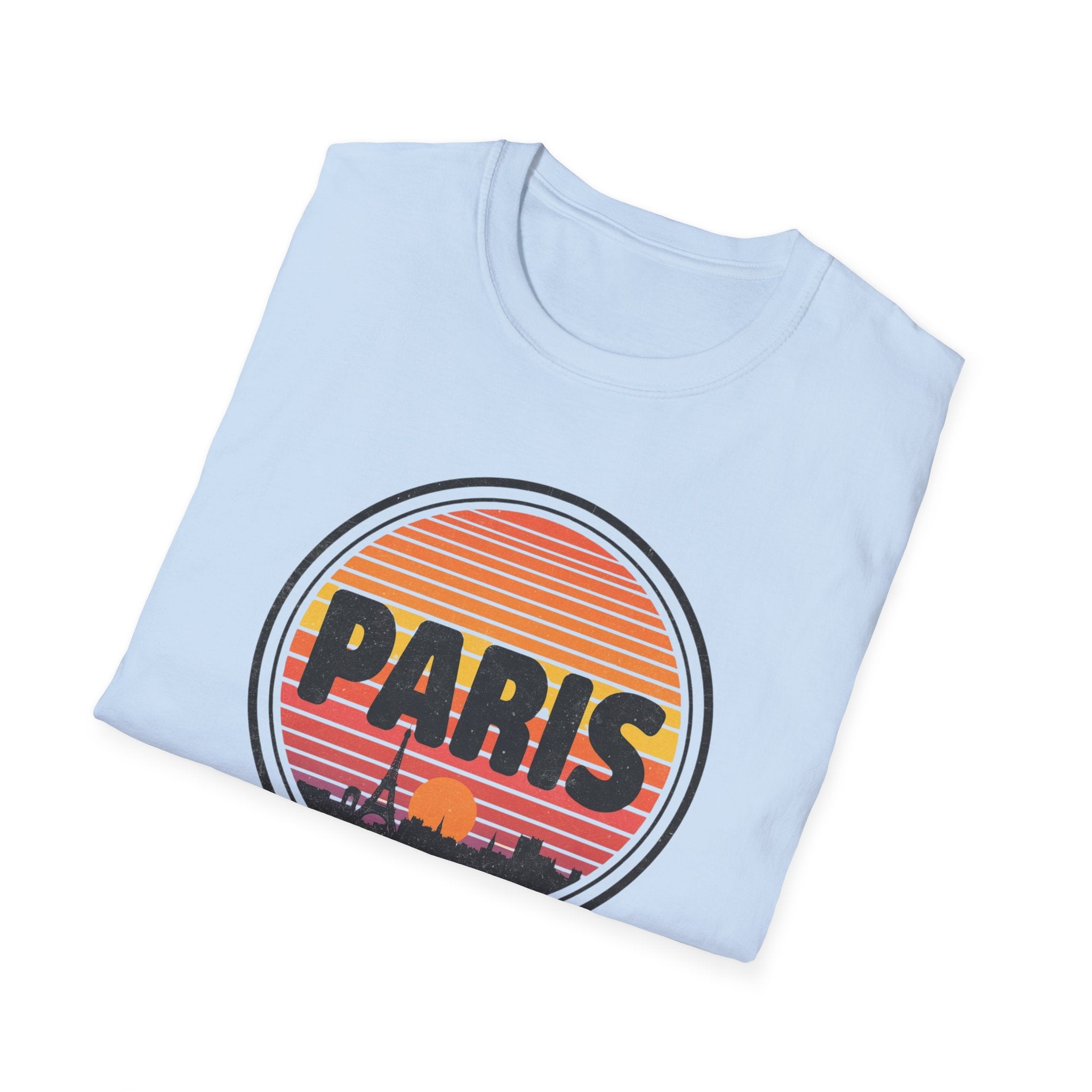Paris Sunset T-Shirt — Retro Eiffel Tower Travel Tee