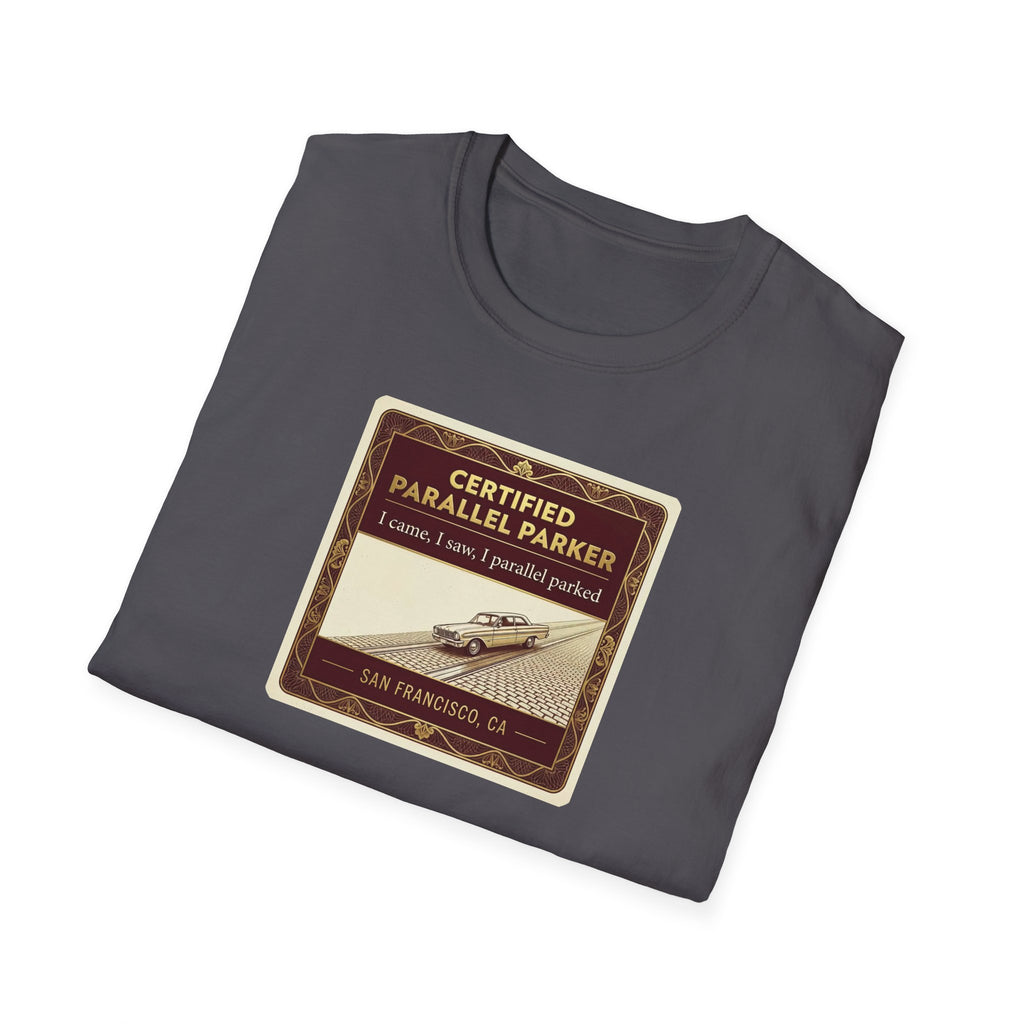 Vintage Airplane T-Shirt — "Certified Parallel Parker" Retro Pilot Tee