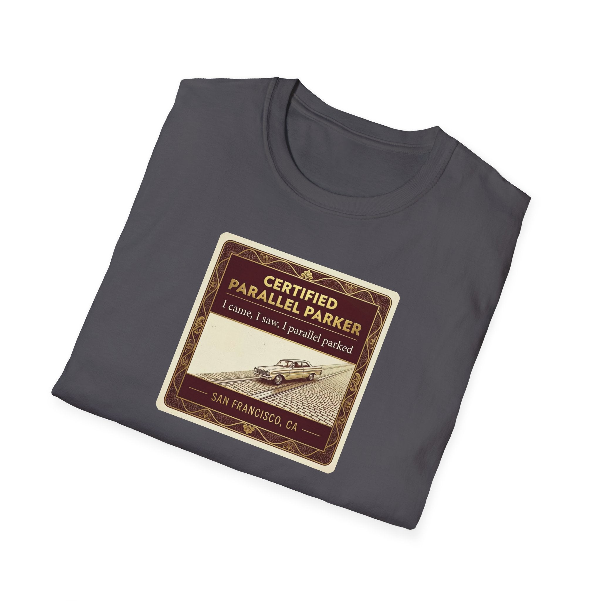 Vintage Airplane T-Shirt — "Certified Parallel Parker" Retro Pilot Tee