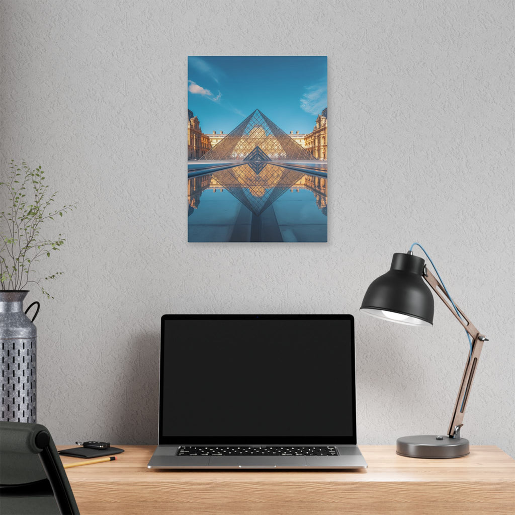 Louvre Glass Pyramid Canvas Print — Paris Travel Wall Art
