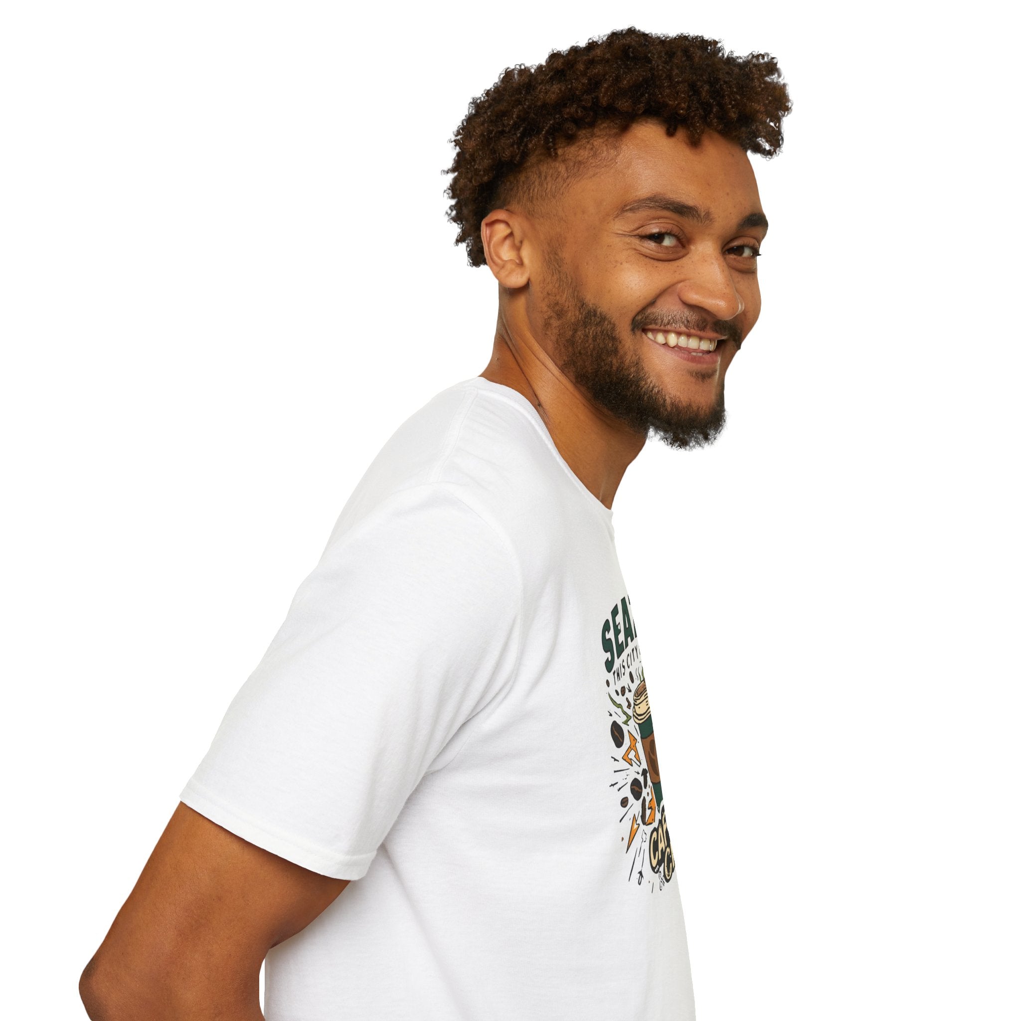 Seattle Caffeine Chaos T-Shirt – This City Runs on Coffee Graphic Tee