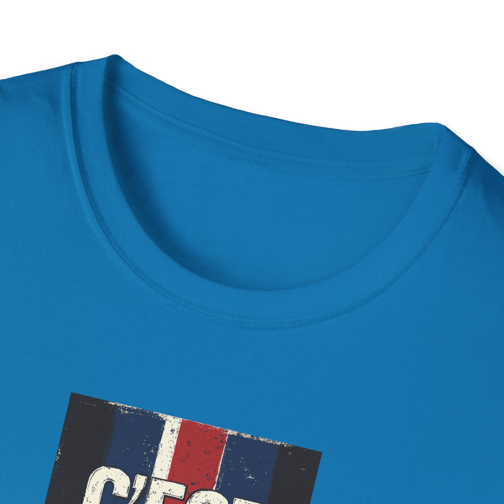 C'est Bon French Flag Stripe T-Shirt | Retro French Phrase Tee