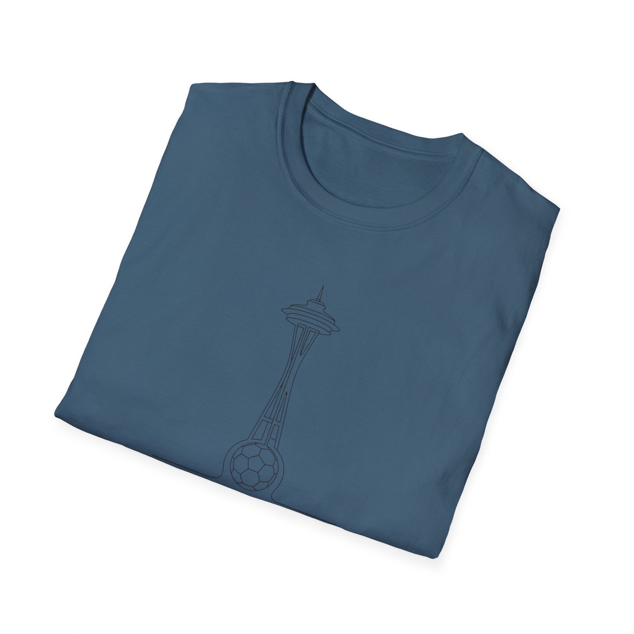 Seattle Space Needle Sketch T-Shirt — Minimalist 'Seattle World Cup 2026' Souvenir Tee