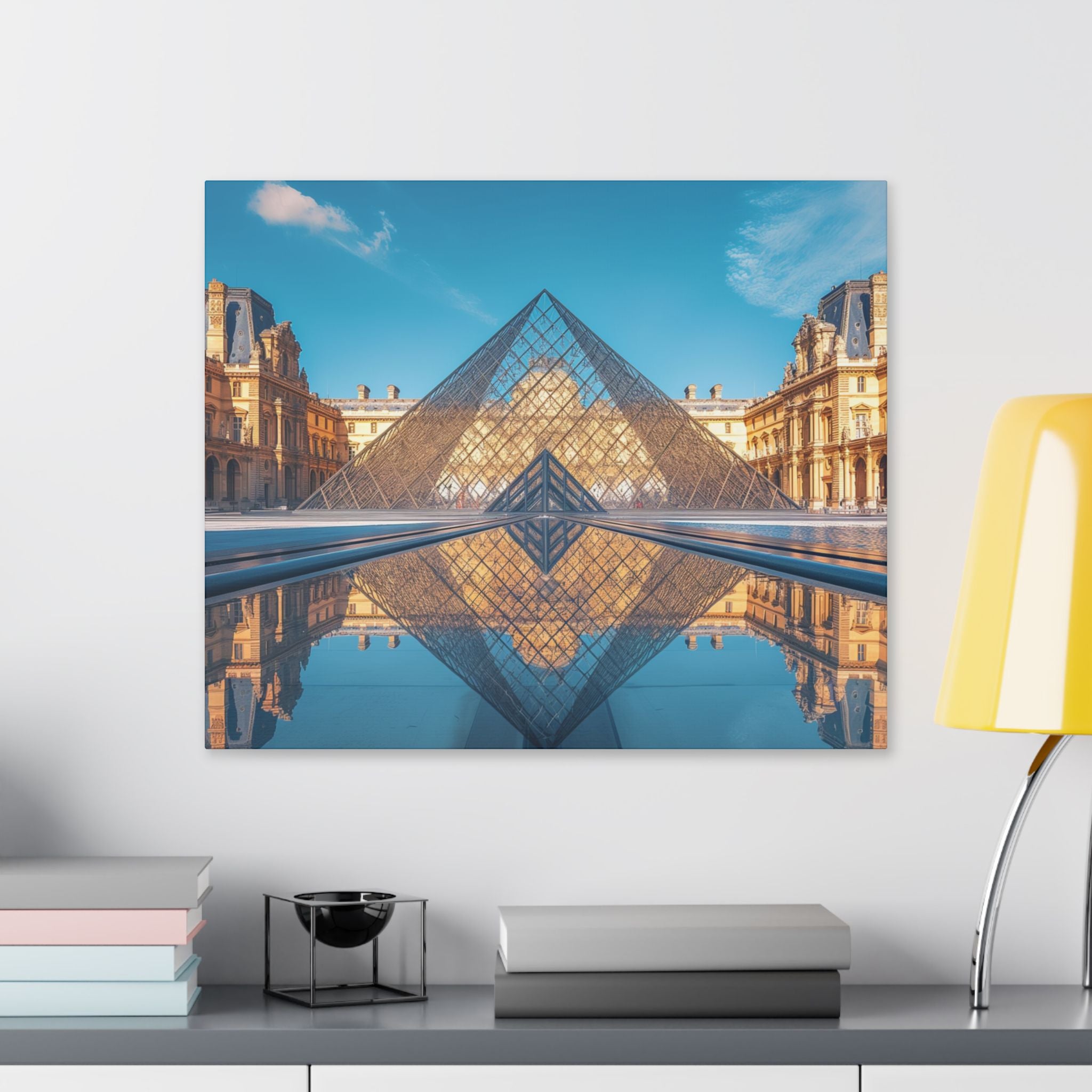 Louvre Glass Pyramid Canvas Print — Paris Travel Wall Art