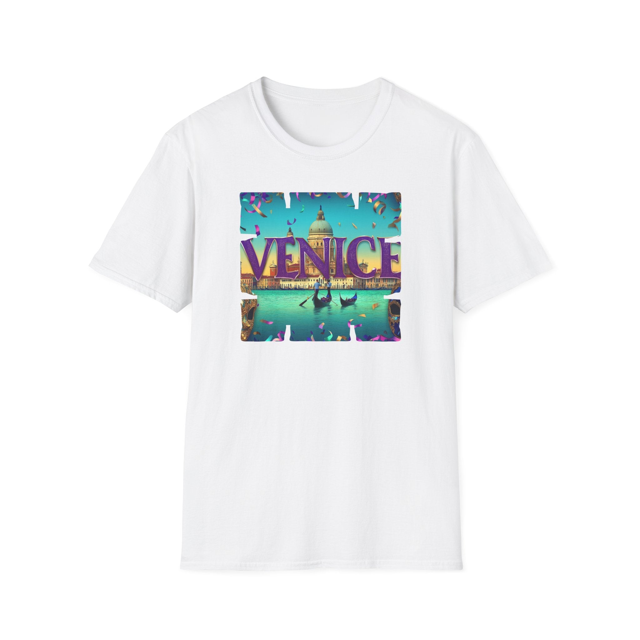 Venice Retro Travel Poster T-Shirt | Italian Canal Gondola Design