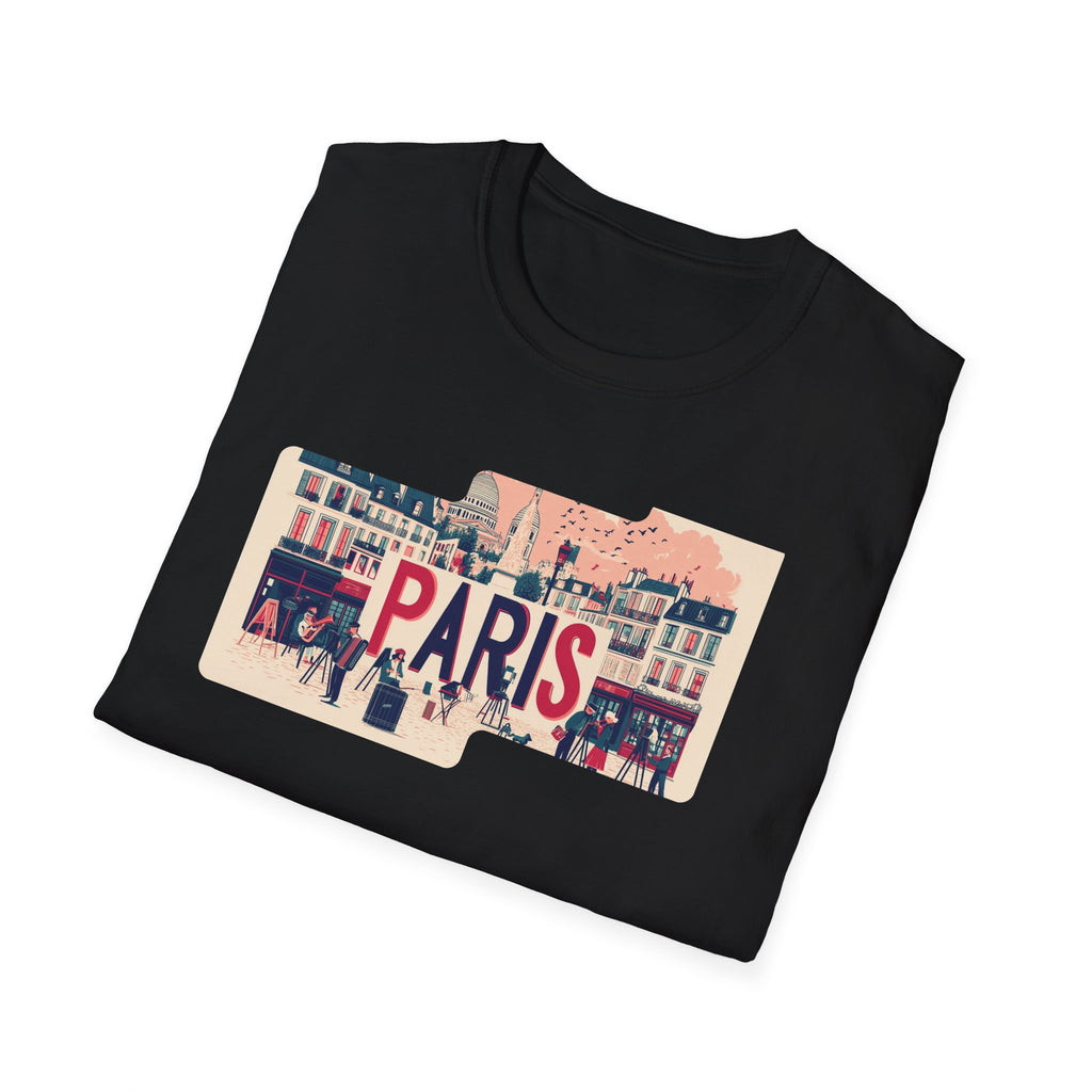 Paris Cityscape T-Shirt | Vintage French Street Illustration