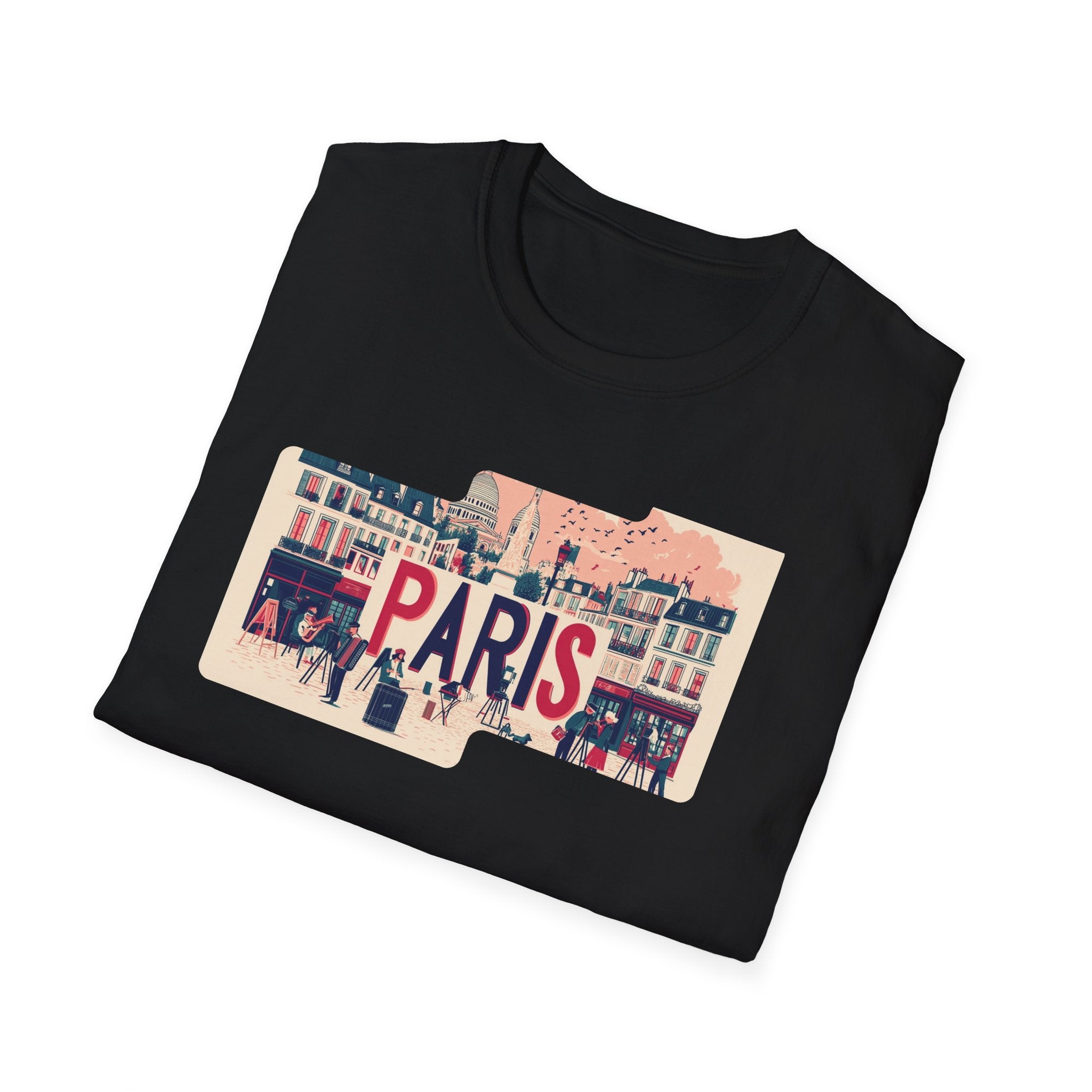 Paris Cityscape T-Shirt | Vintage French Street Illustration