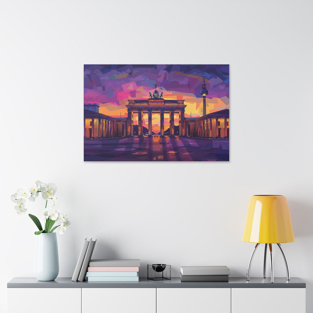 Brandenburg Gate Sunset Canvas — Colorful Berlin Landmark Wall Art