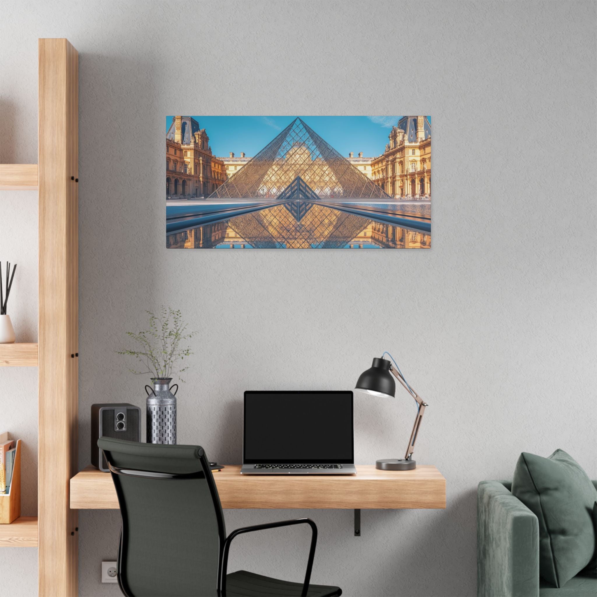 Louvre Glass Pyramid Canvas Print — Paris Travel Wall Art