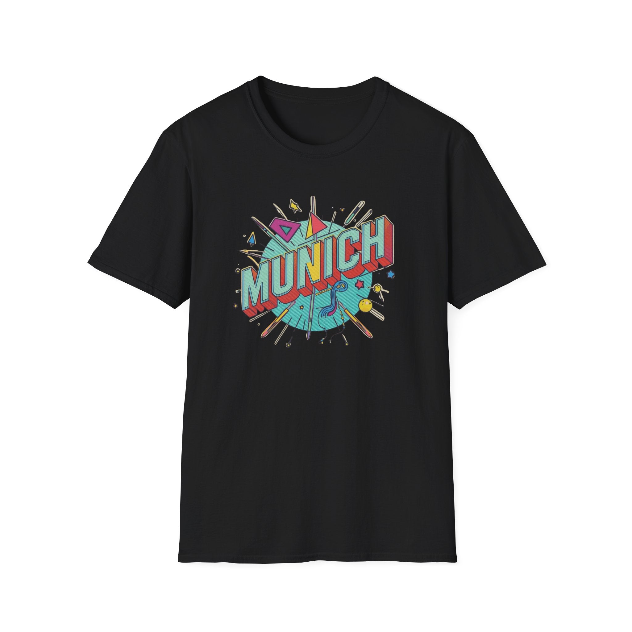 Munich Retro Graphic T-Shirt — Colorful Vintage City Design