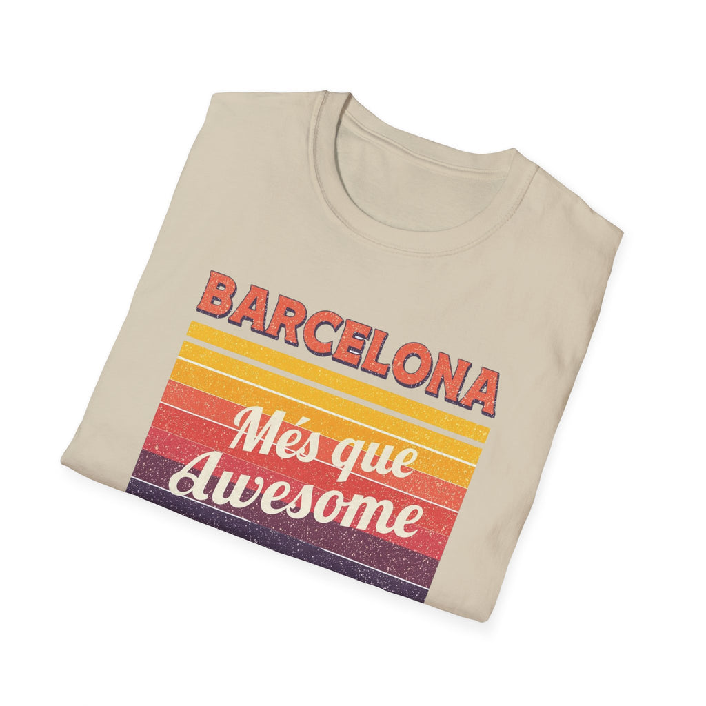 Barcelona "Més que Awesome" Retro Stripe T-Shirt