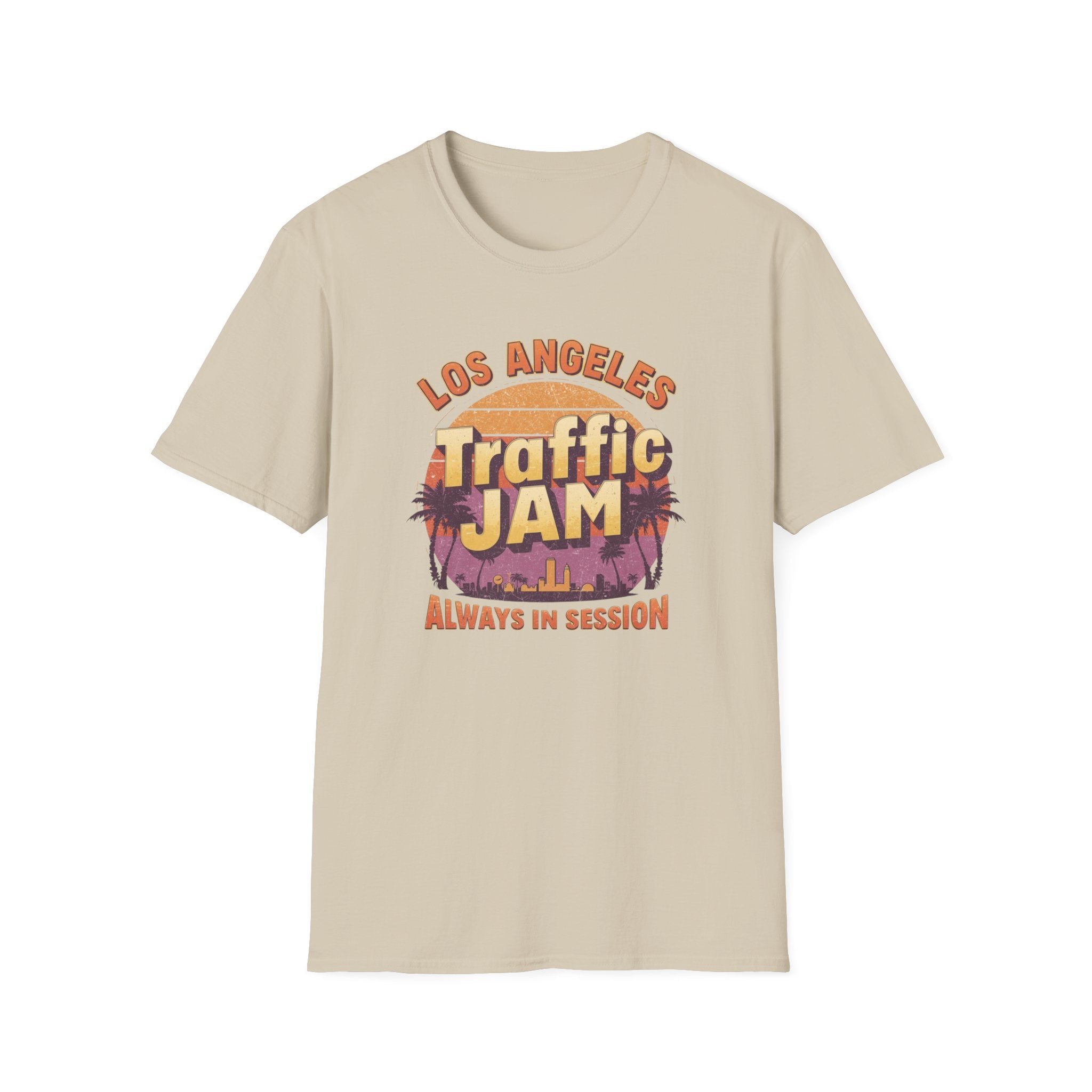 Traffic Jam T-Shirt — "Los Angeles Traffic Jam: Always In Session" Retro Sunset Tee