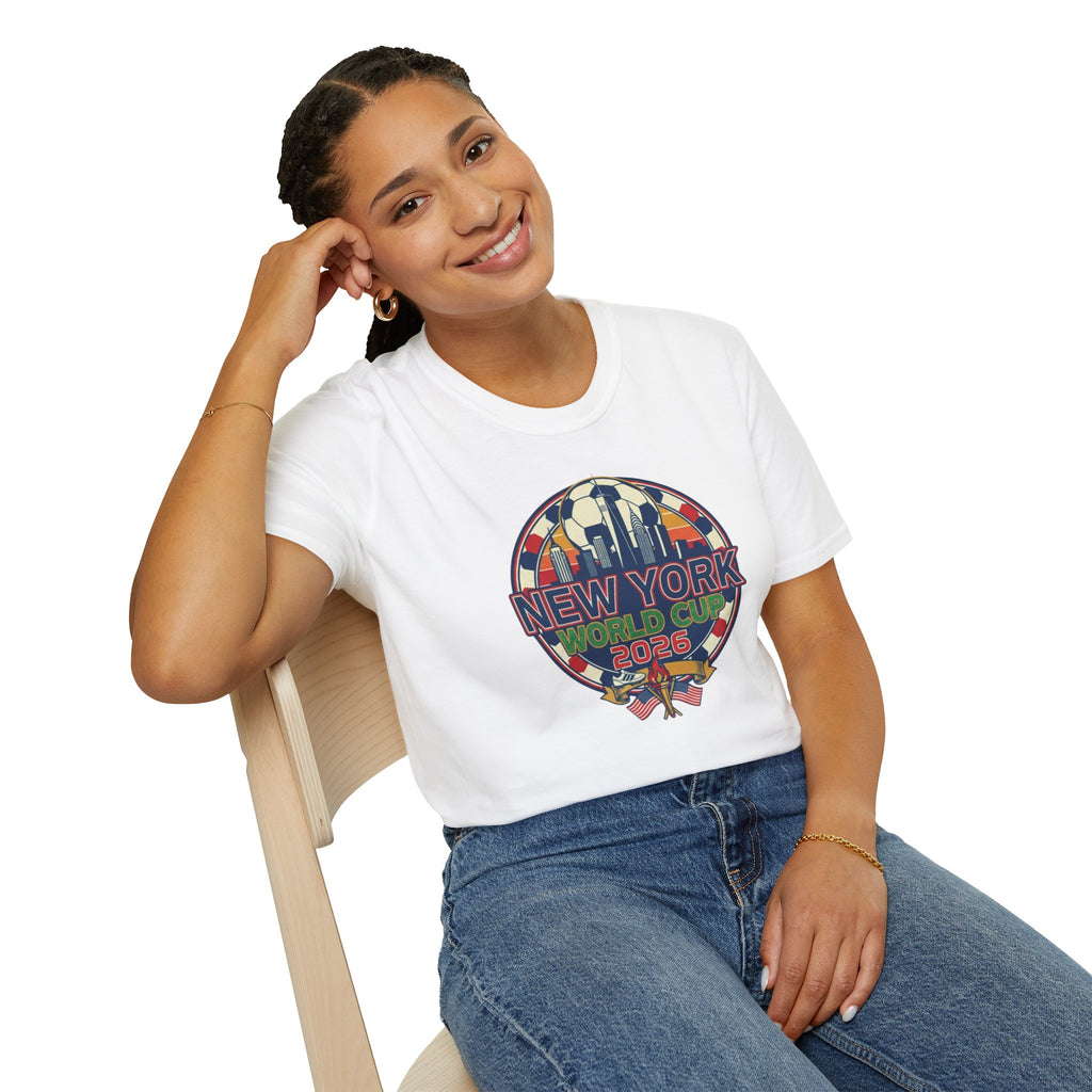 New York World Cup 2026 T-Shirt — Retro City Skyline Soccer Tee