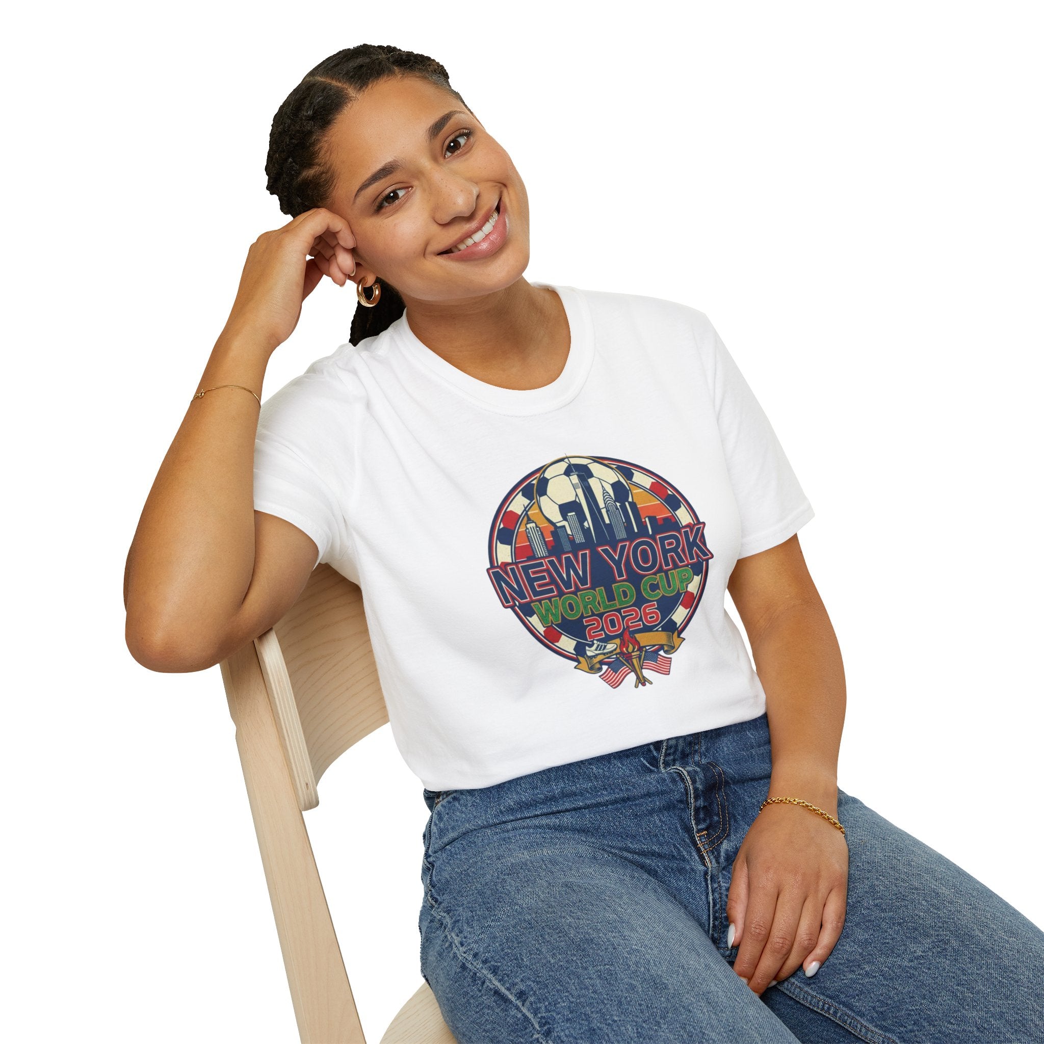 New York World Cup 2026 T-Shirt — Retro City Skyline Soccer Tee