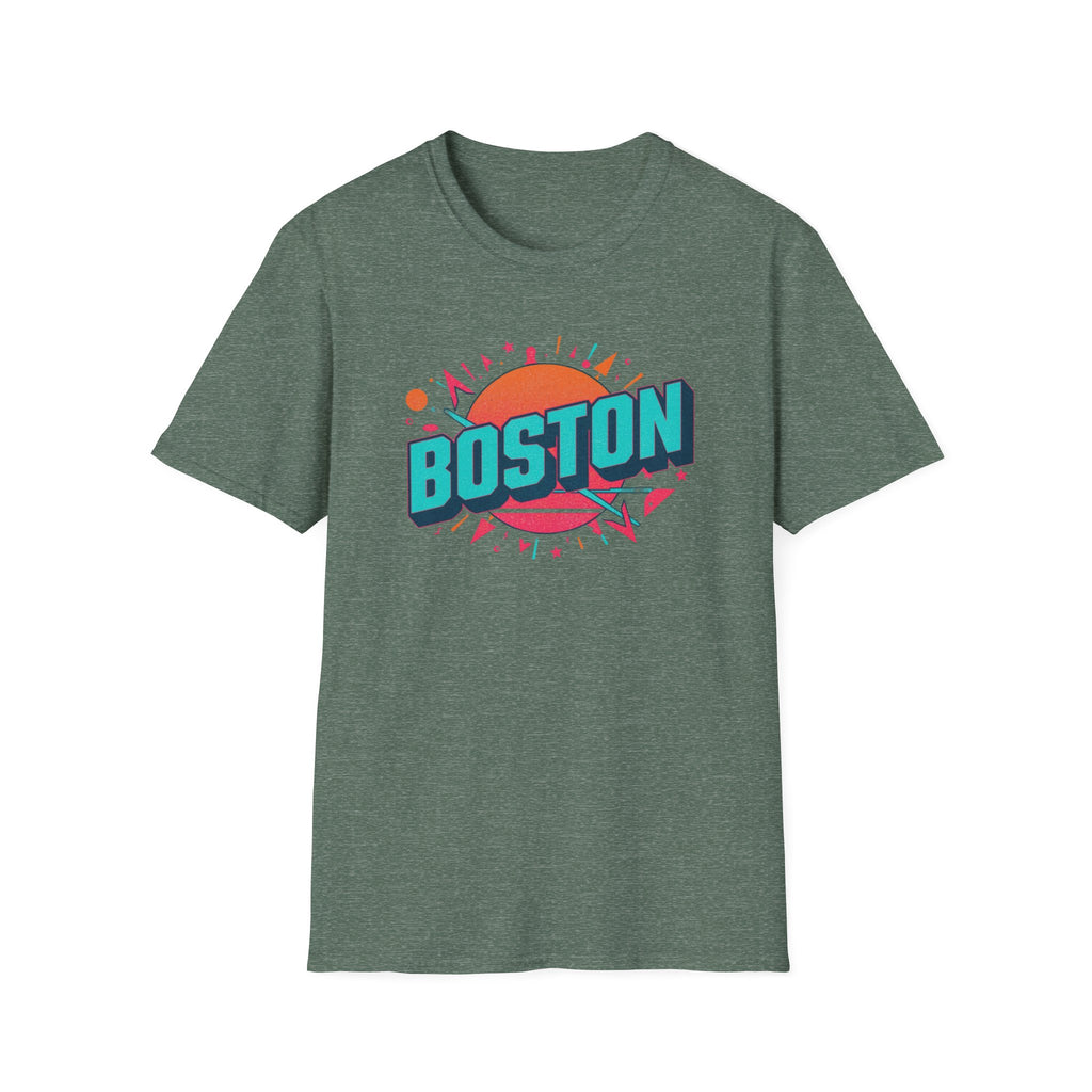 Boston Retro Sunset T-Shirt — Colorful City Graphic Tee