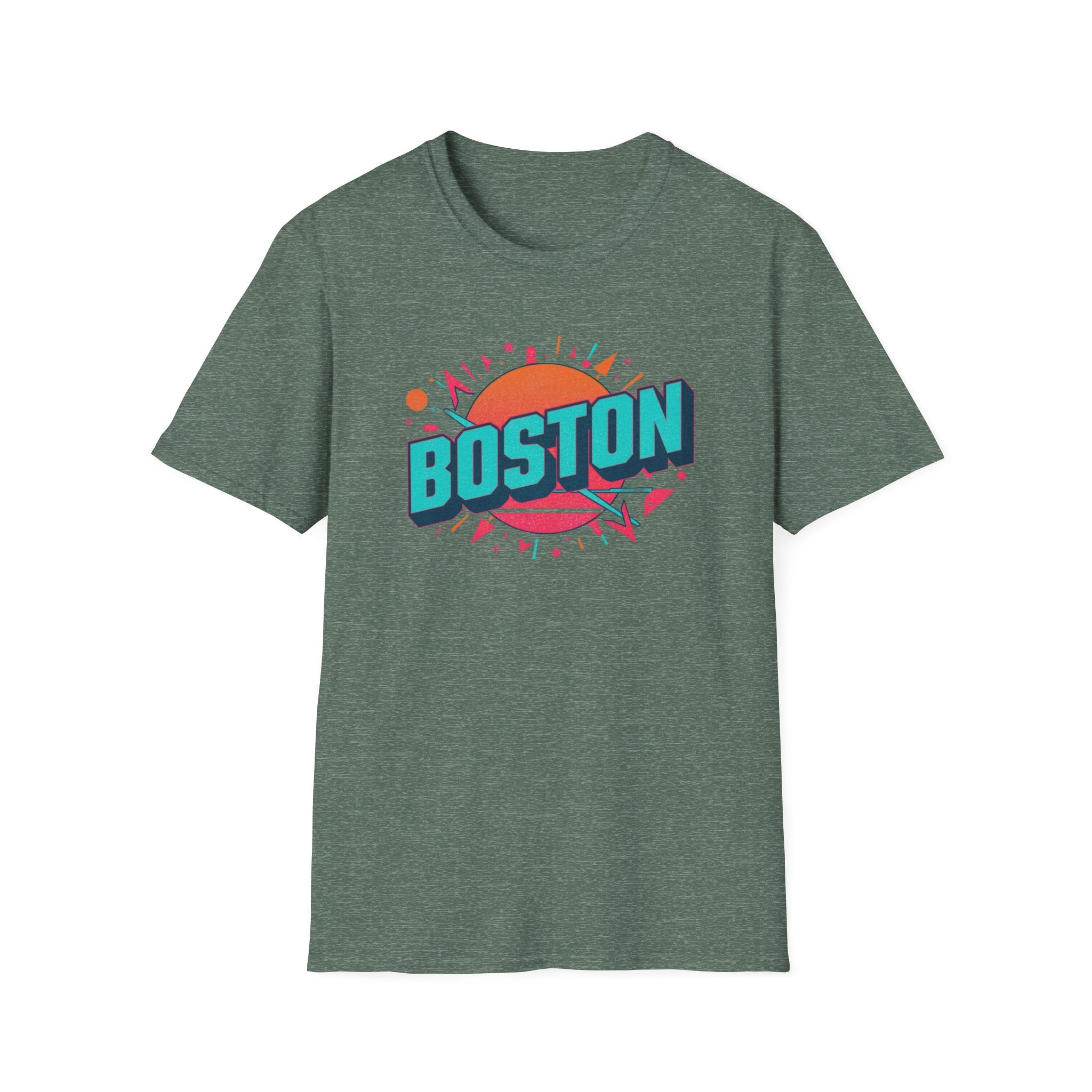 Boston Retro Sunset T-Shirt — Colorful City Graphic Tee