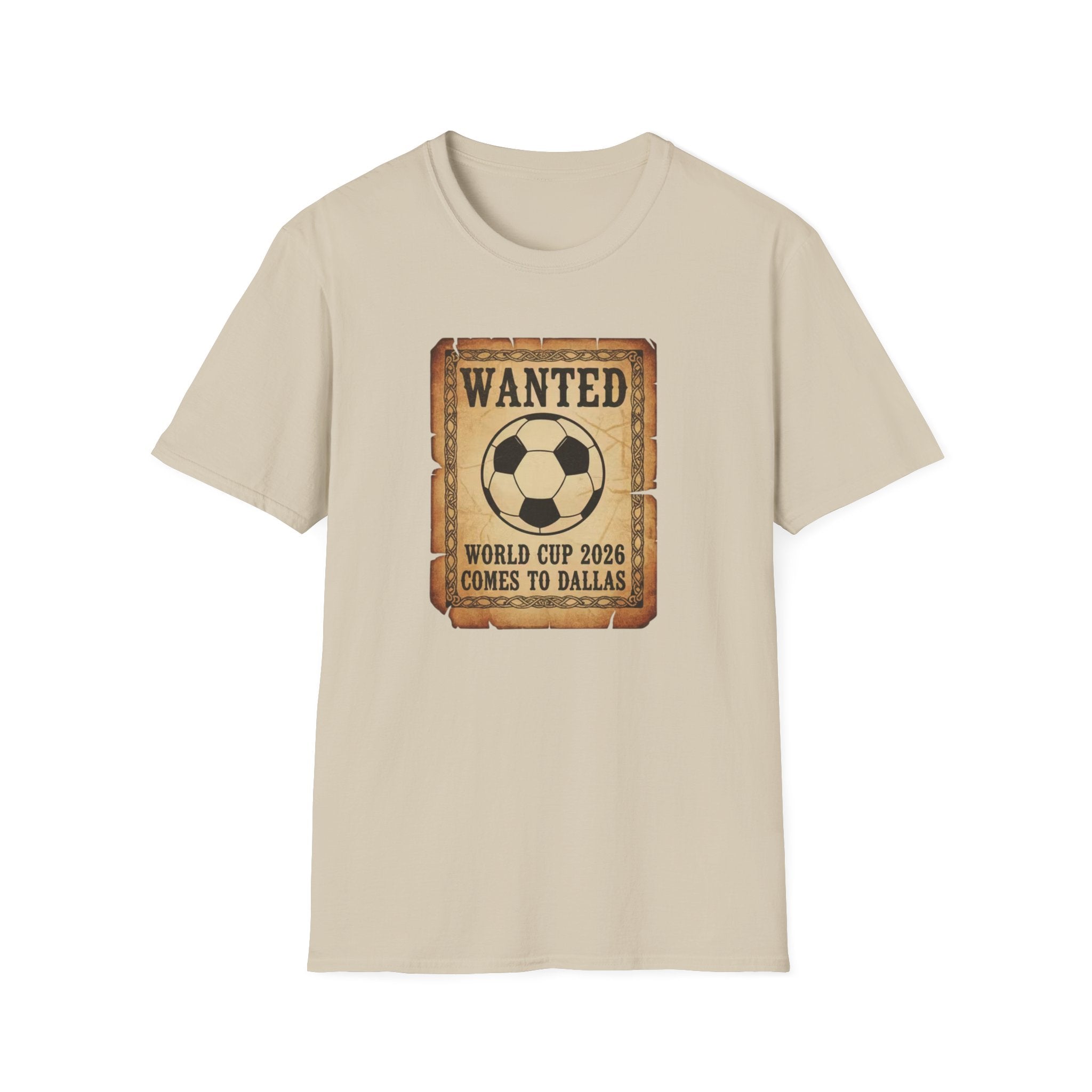 Wanted Soccer Poster T-Shirt — World Cup 2026 Comes to Dallas