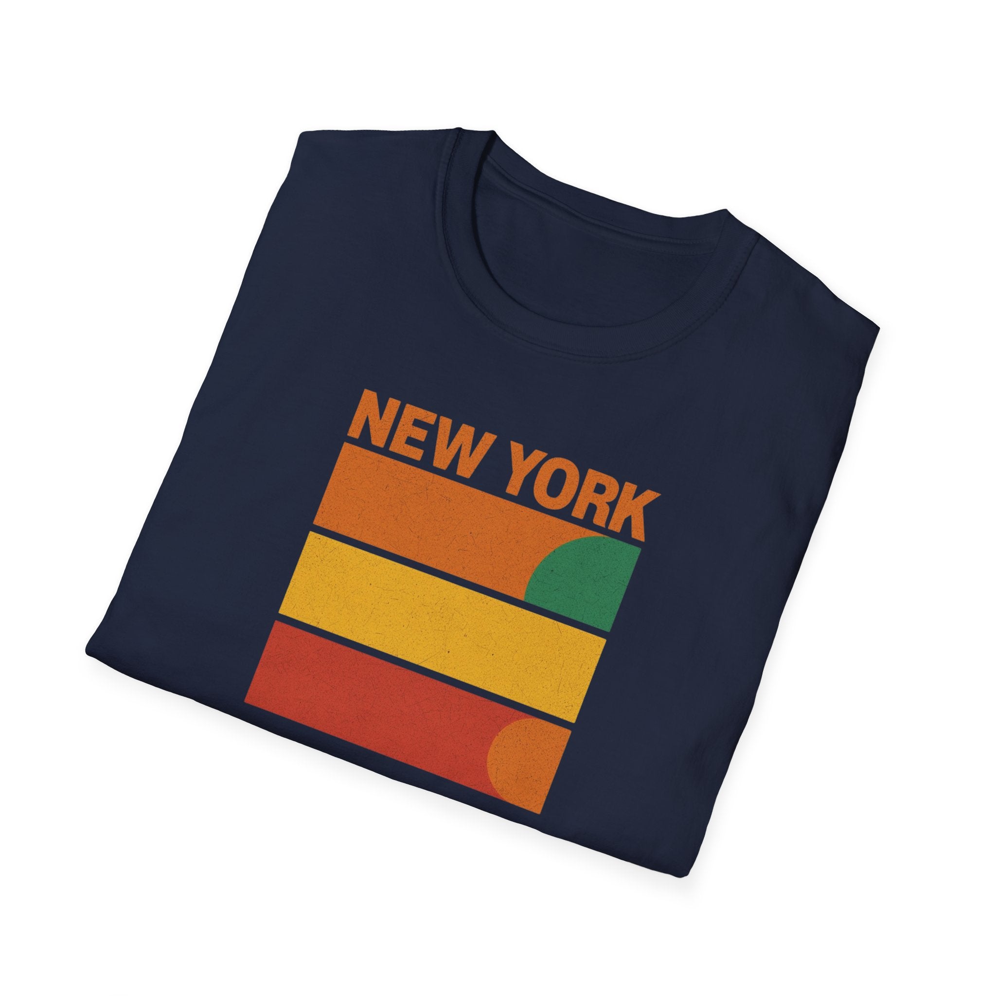 New York Sunset T-Shirt | Retro Stripes City Graphic