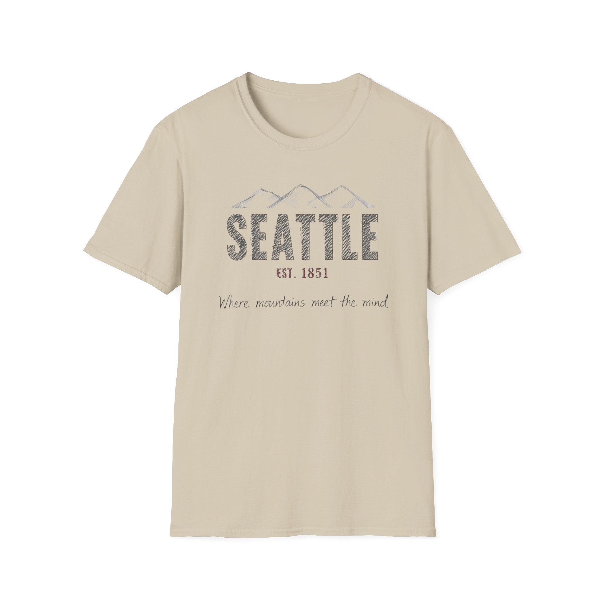 Seattle Mountains T-Shirt — "Where mountains meet the mind" Vintage City Tee