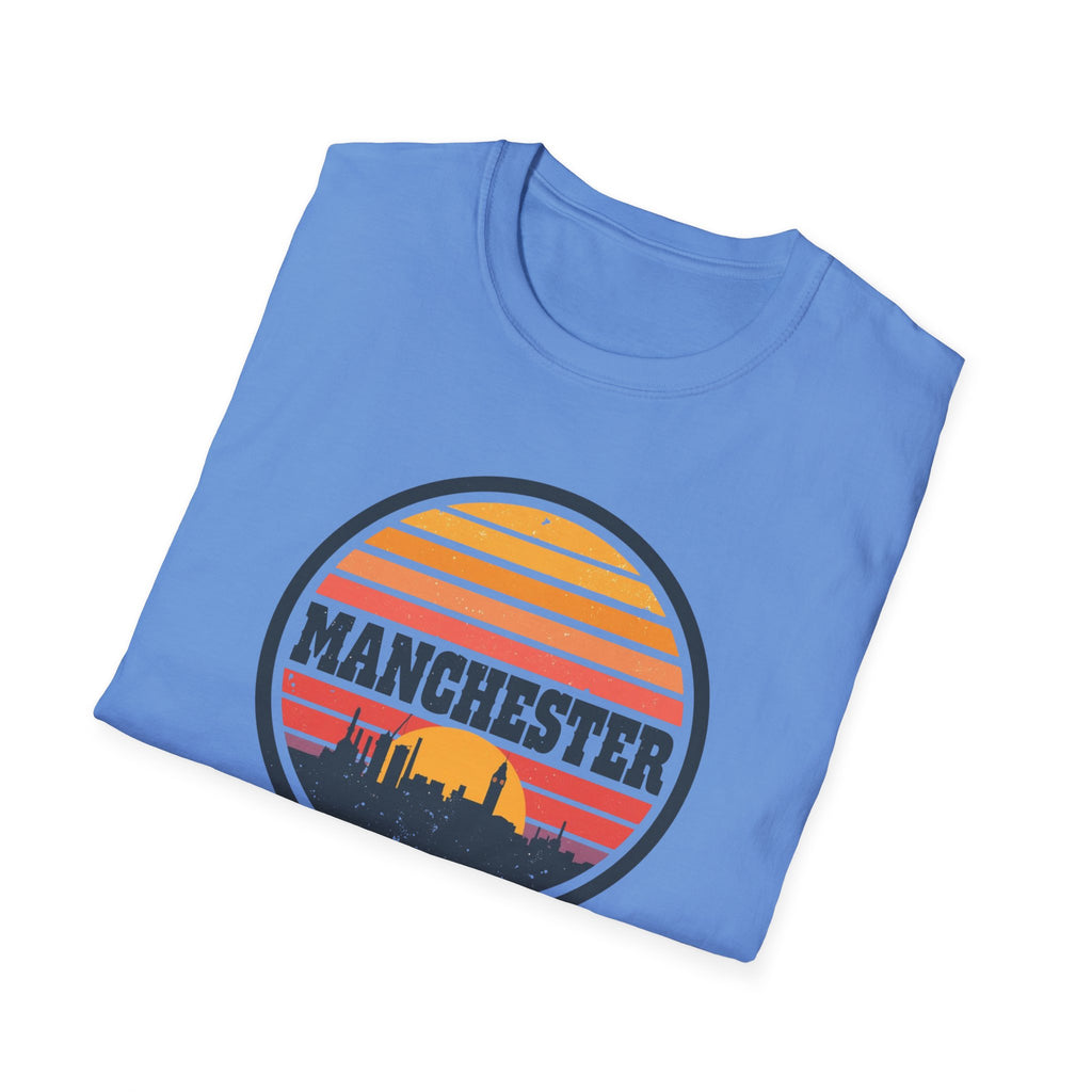 Manchester Skyline T‑Shirt — Retro Sunset City Tee