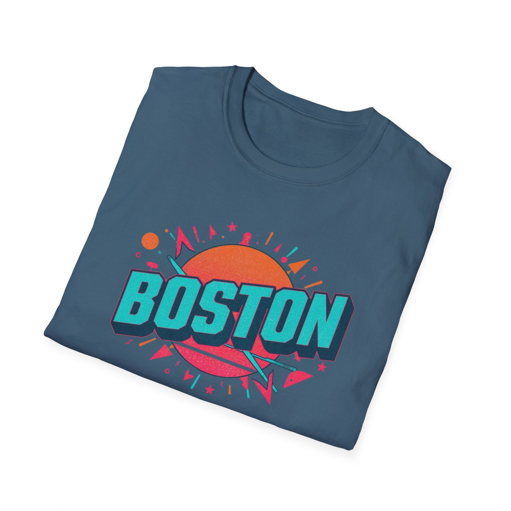 Boston Retro Sunset T-Shirt — Colorful City Graphic Tee