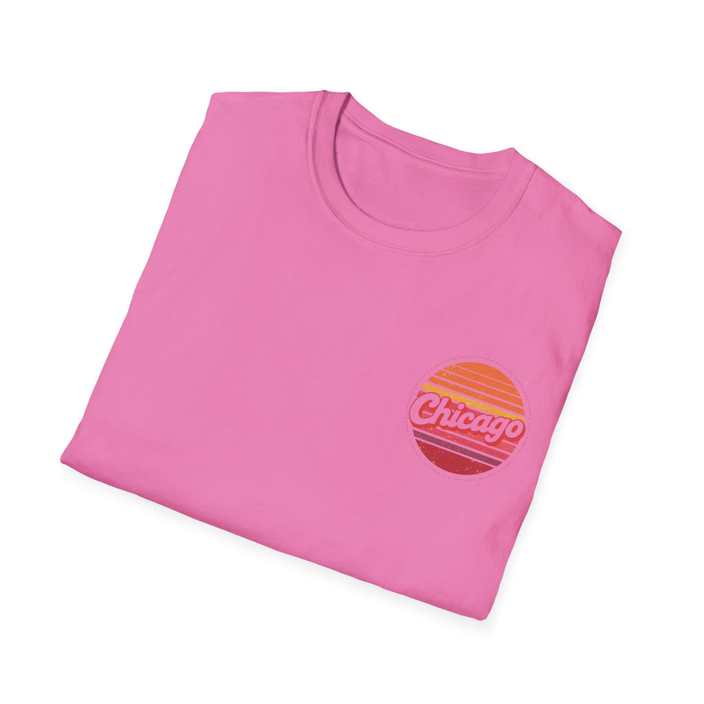 Chicago Retro Sunset T-Shirt | Vintage City Logo Tee