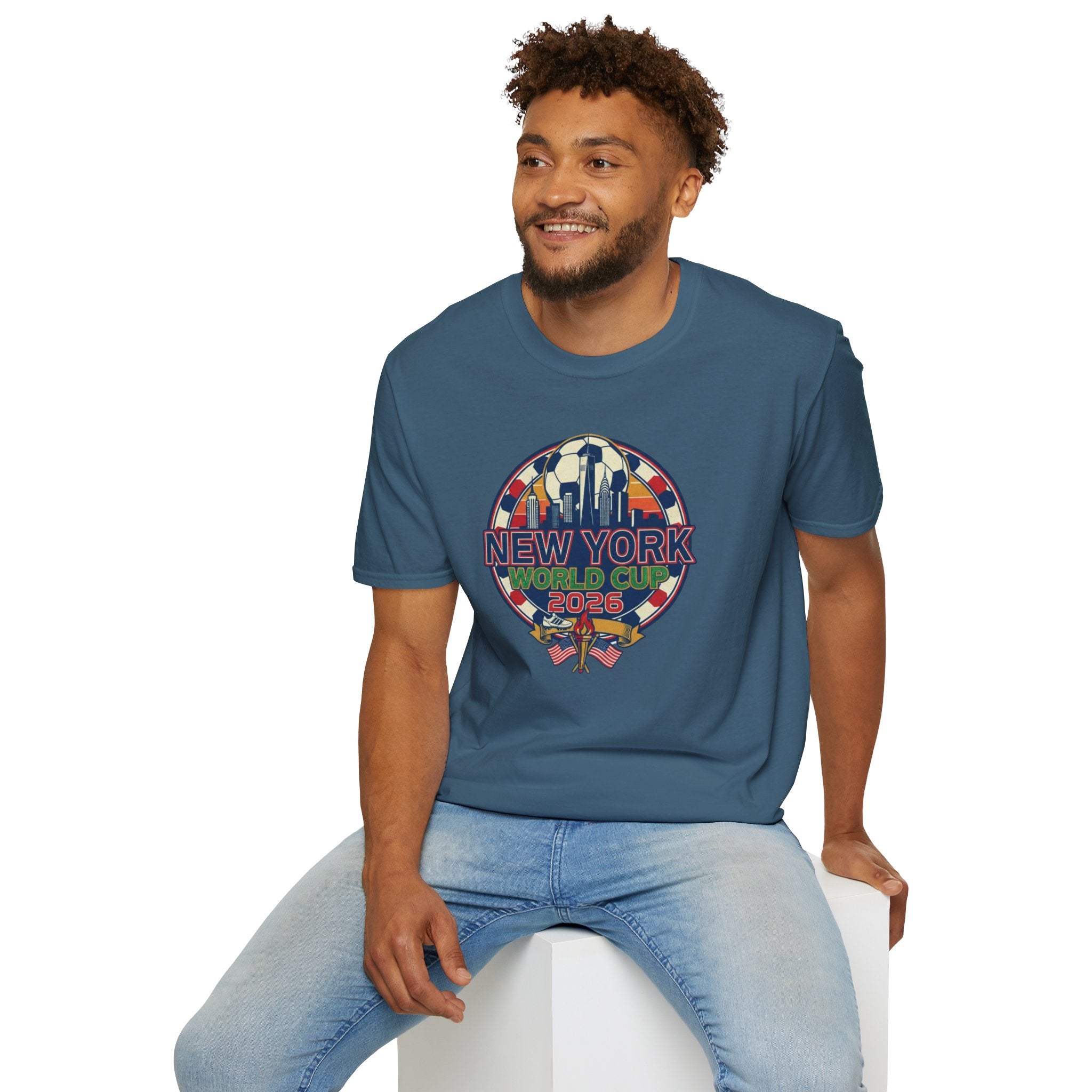 New York World Cup 2026 T-Shirt — Retro City Skyline Soccer Tee