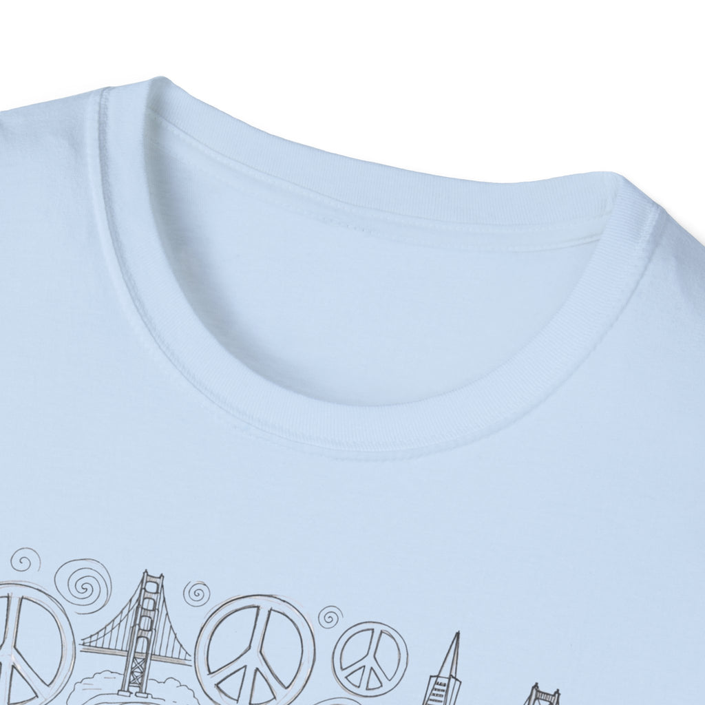 San Francisco Doodle T-Shirt – 'Free Spirits Welcome' Vintage City Sketch Tee