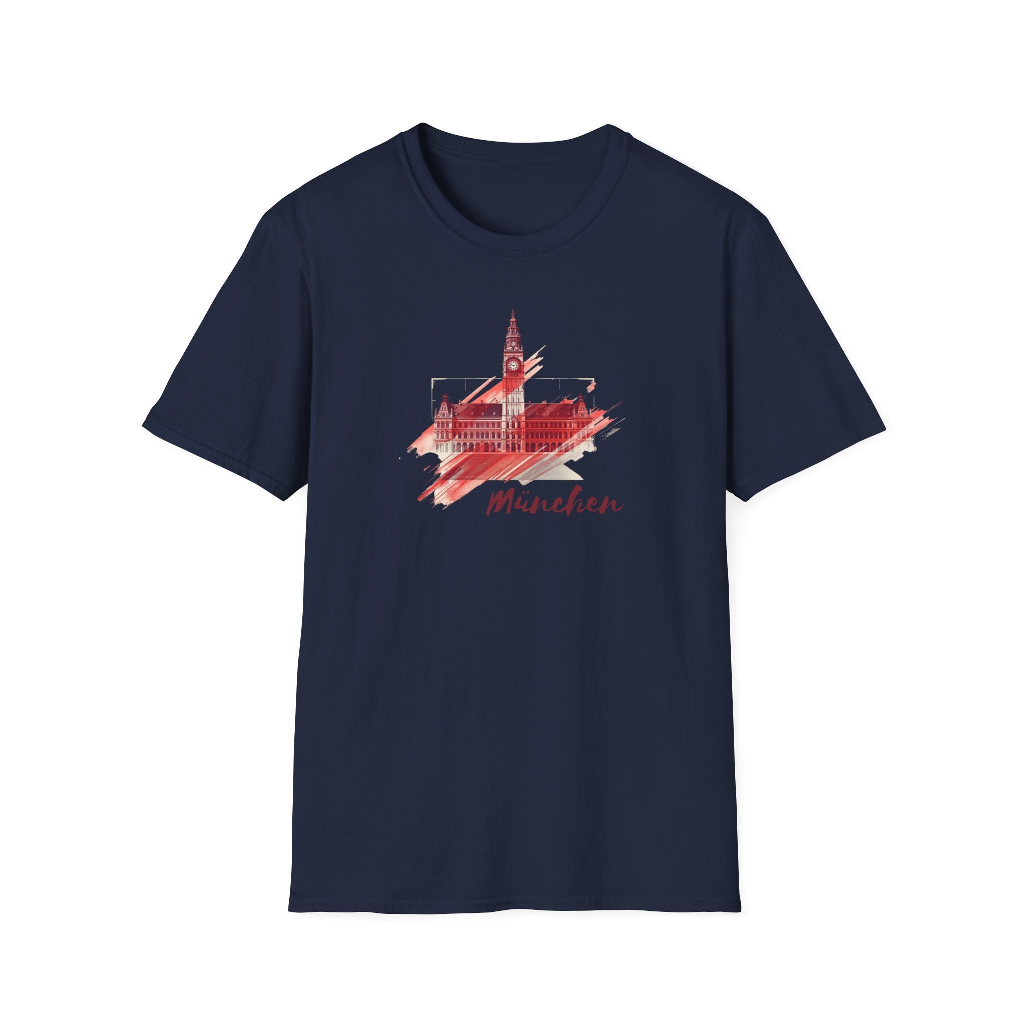 Munchen skyline brushstroke T-Shirt | Munich cityscape souvenir