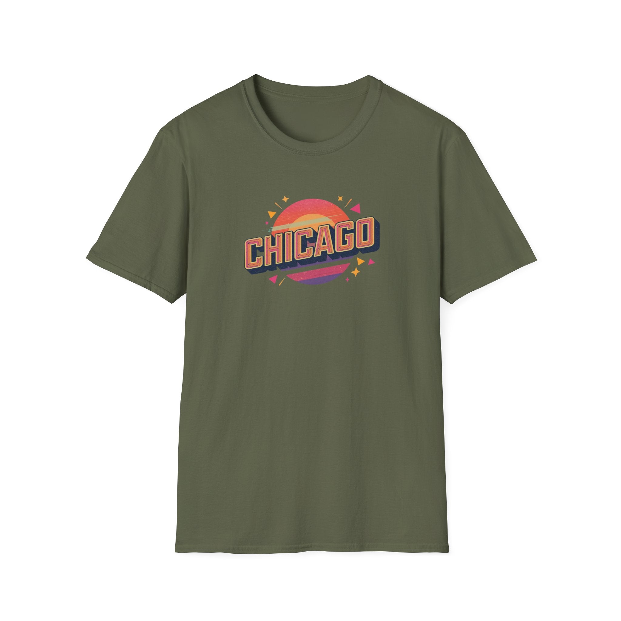 Chicago Retro Sunset T-Shirt | City Pride, Vintage Typography