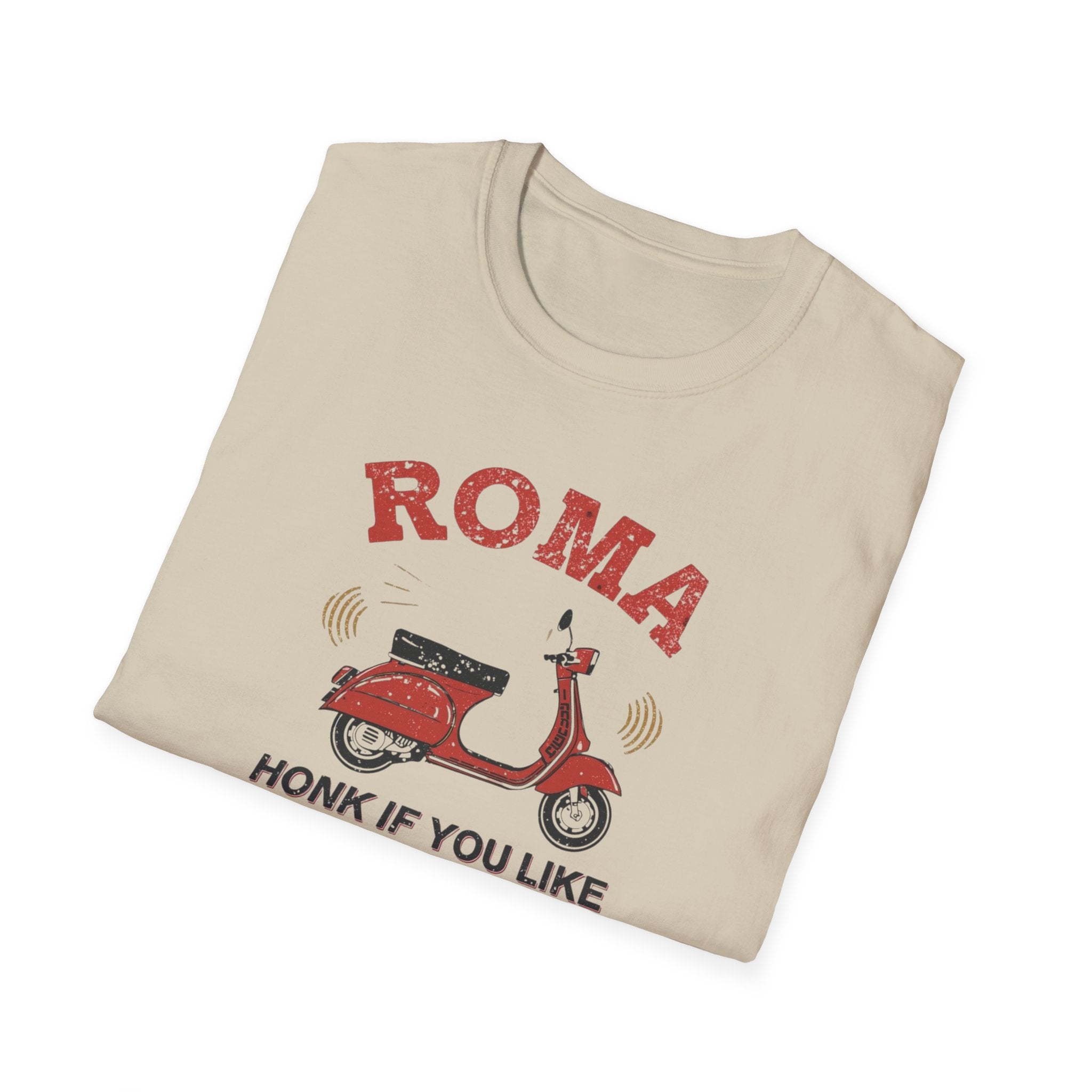 Roma Scooter T‑Shirt — "Honk If You Like Silence" Vintage Vespa Tee