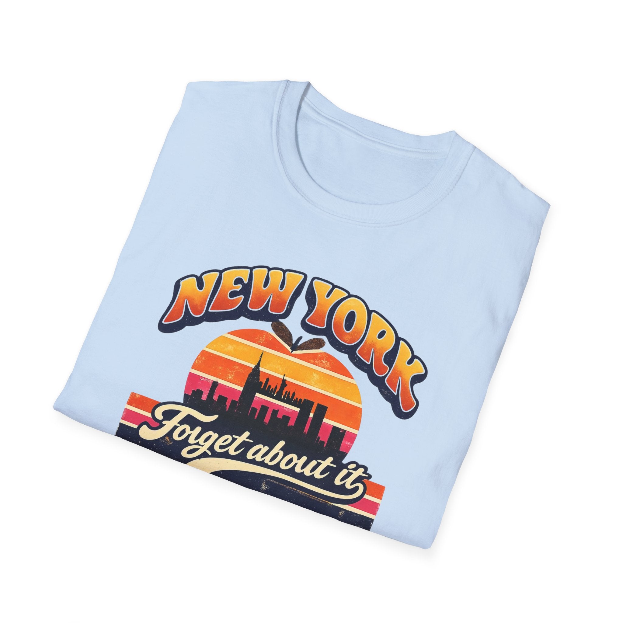 New York "Forget About It" Retro Sunset T-Shirt