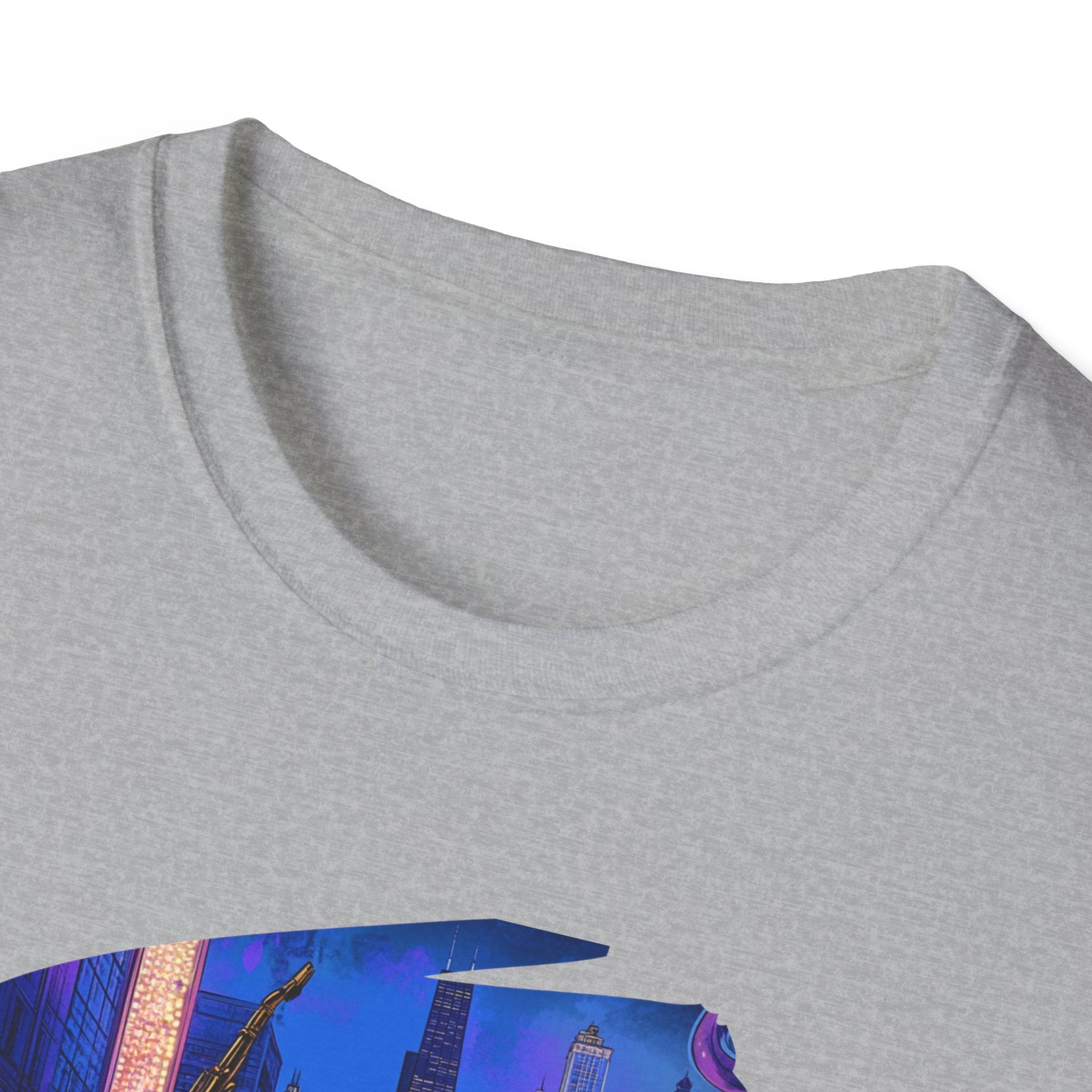 Chicago Neon Skyline T-Shirt | Cityscape Night Design