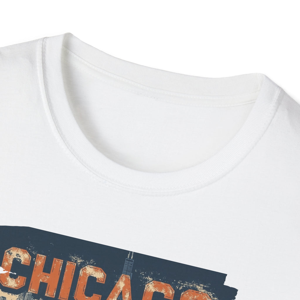 Chicago Skyline Distressed T-Shirt | Cityscape, Retro Star