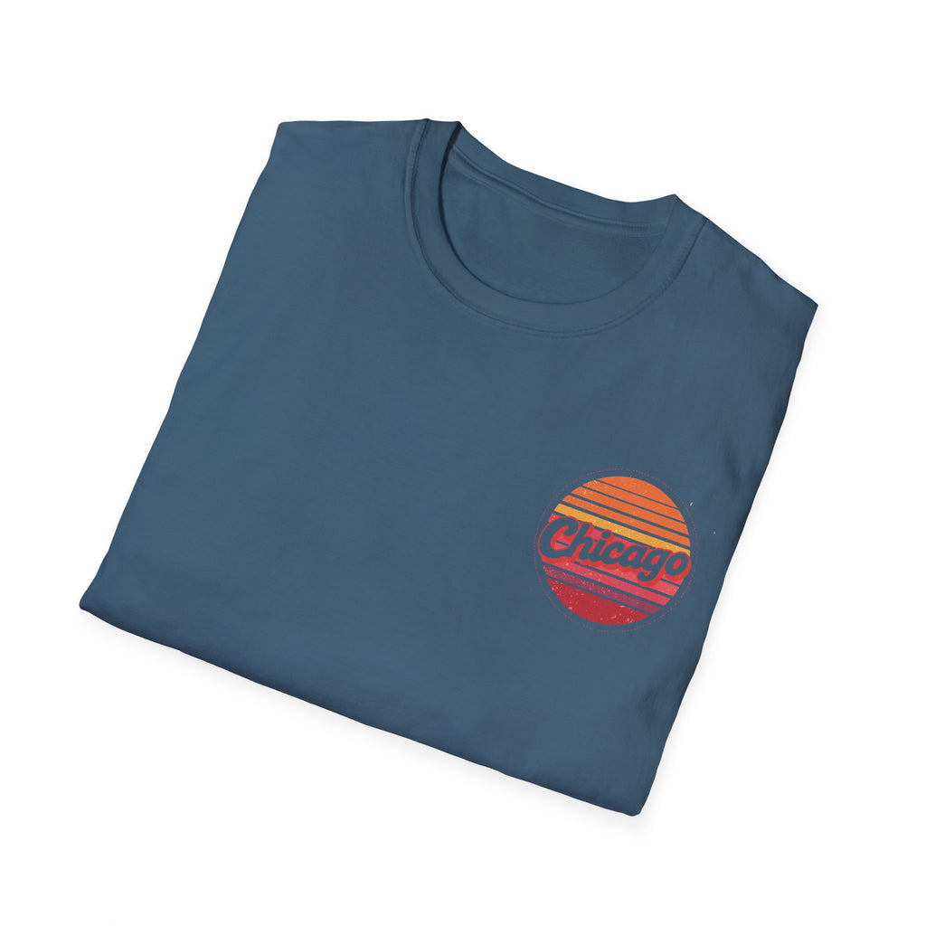 Chicago Retro Sunset T-Shirt | Vintage City Logo Tee