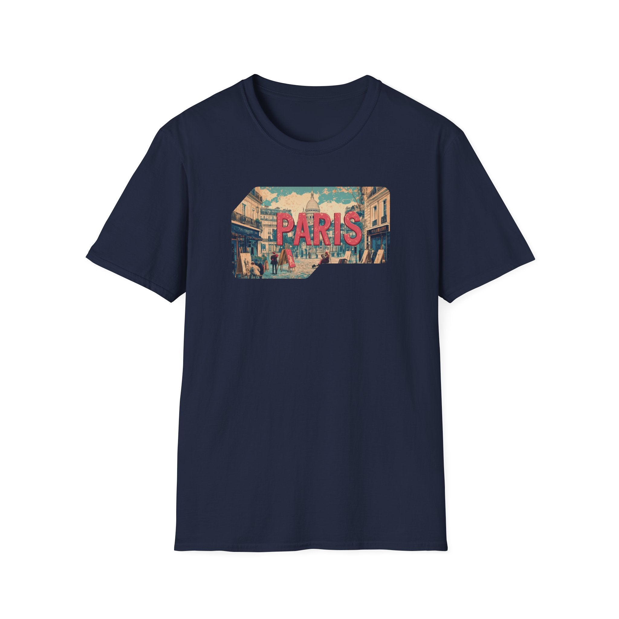 Paris Retro Street Scene T-Shirt | Vintage Parisian Graphic