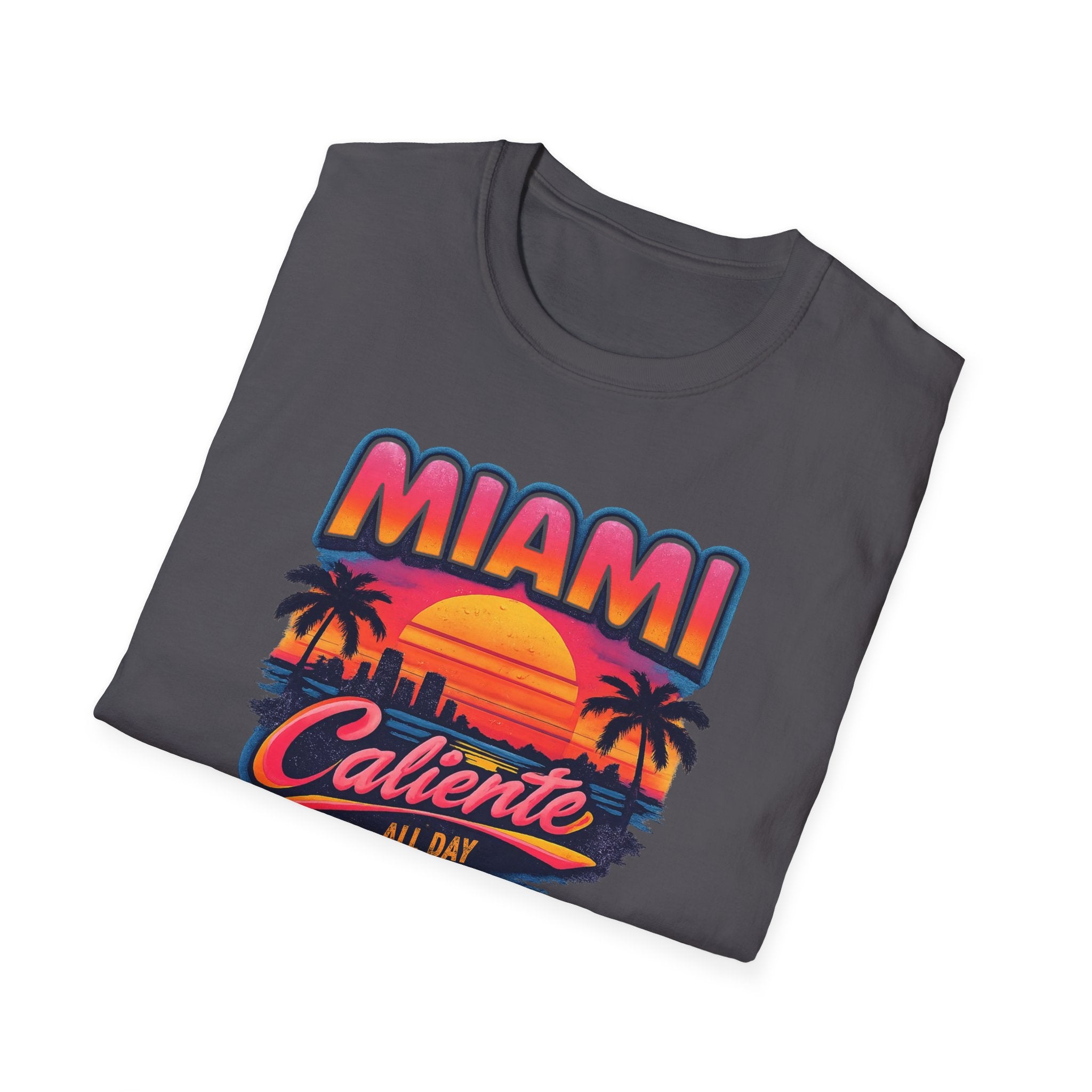 Miami Caliente Sunset T-Shirt — Vintage Palm Beach Vacation Tee
