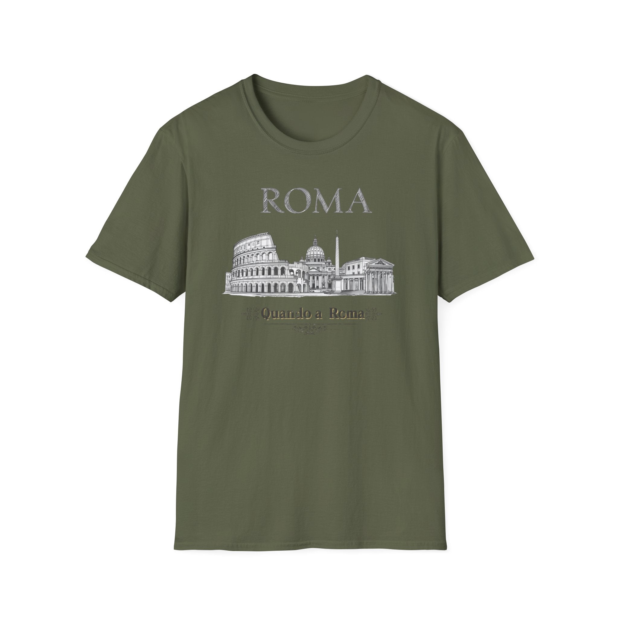 Roma skyline illustration T-Shirt | Colosseum Vatican Stencil
