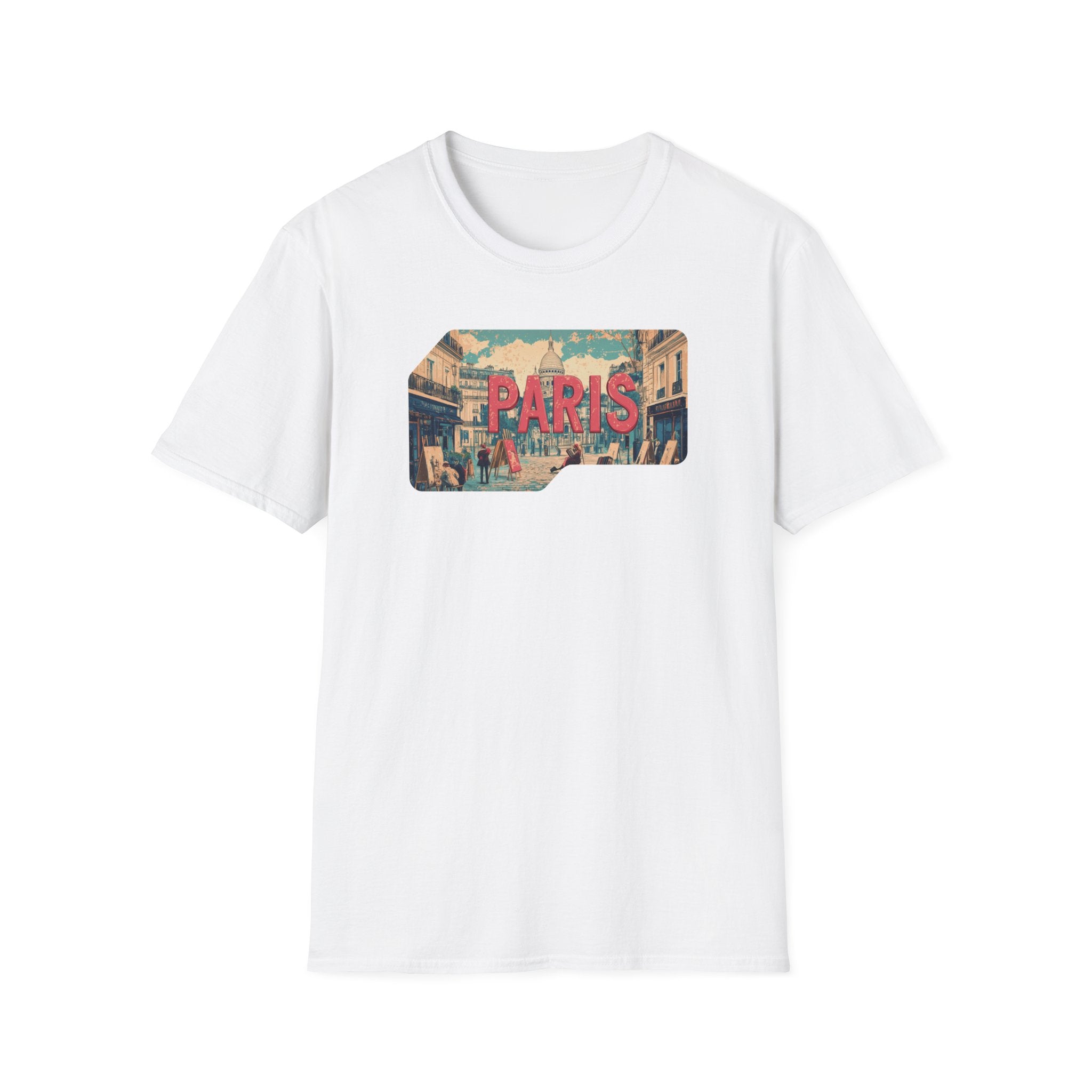 Paris Retro Street Scene T-Shirt | Vintage Parisian Graphic