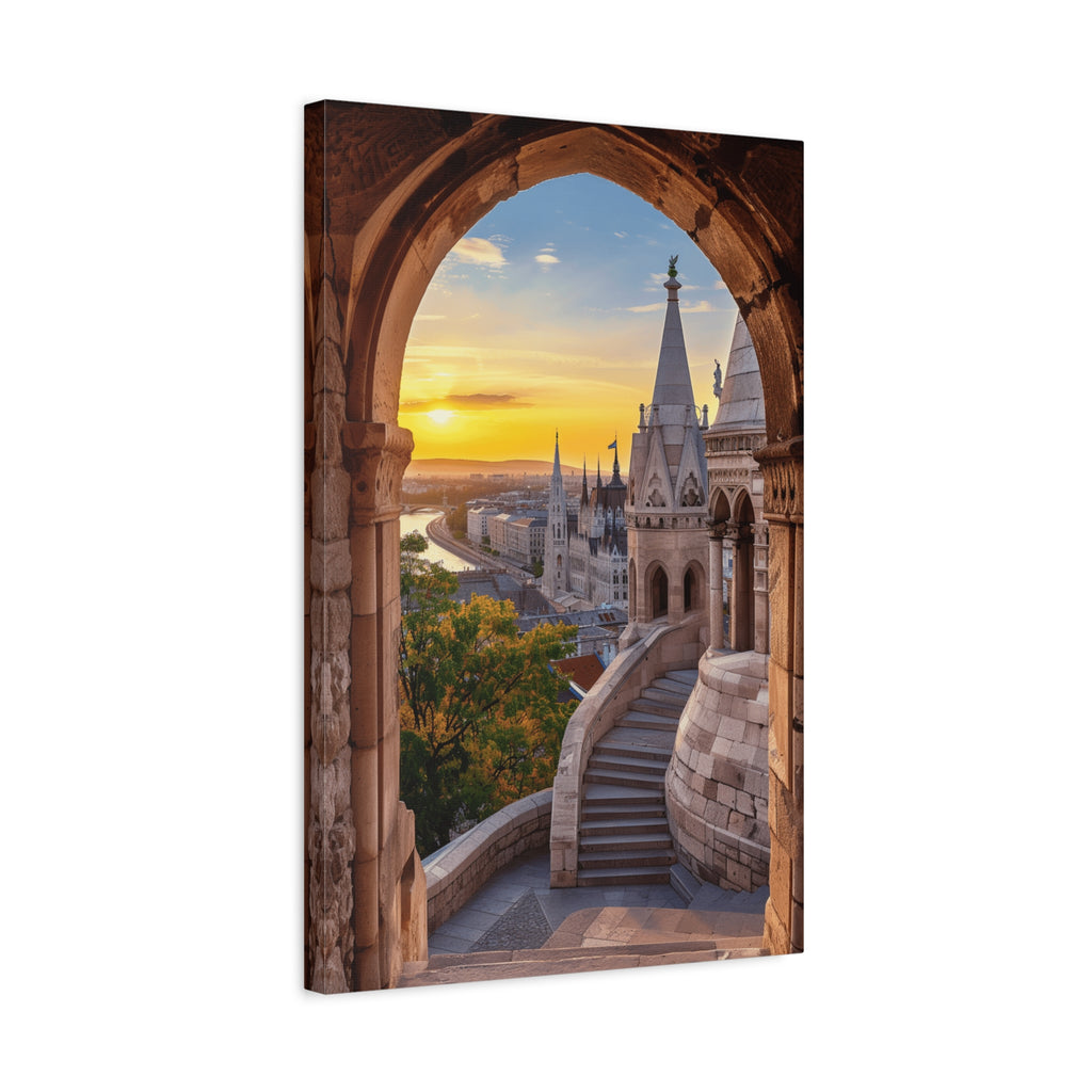 Budapest Fisherman's Bastion Sunset Canvas