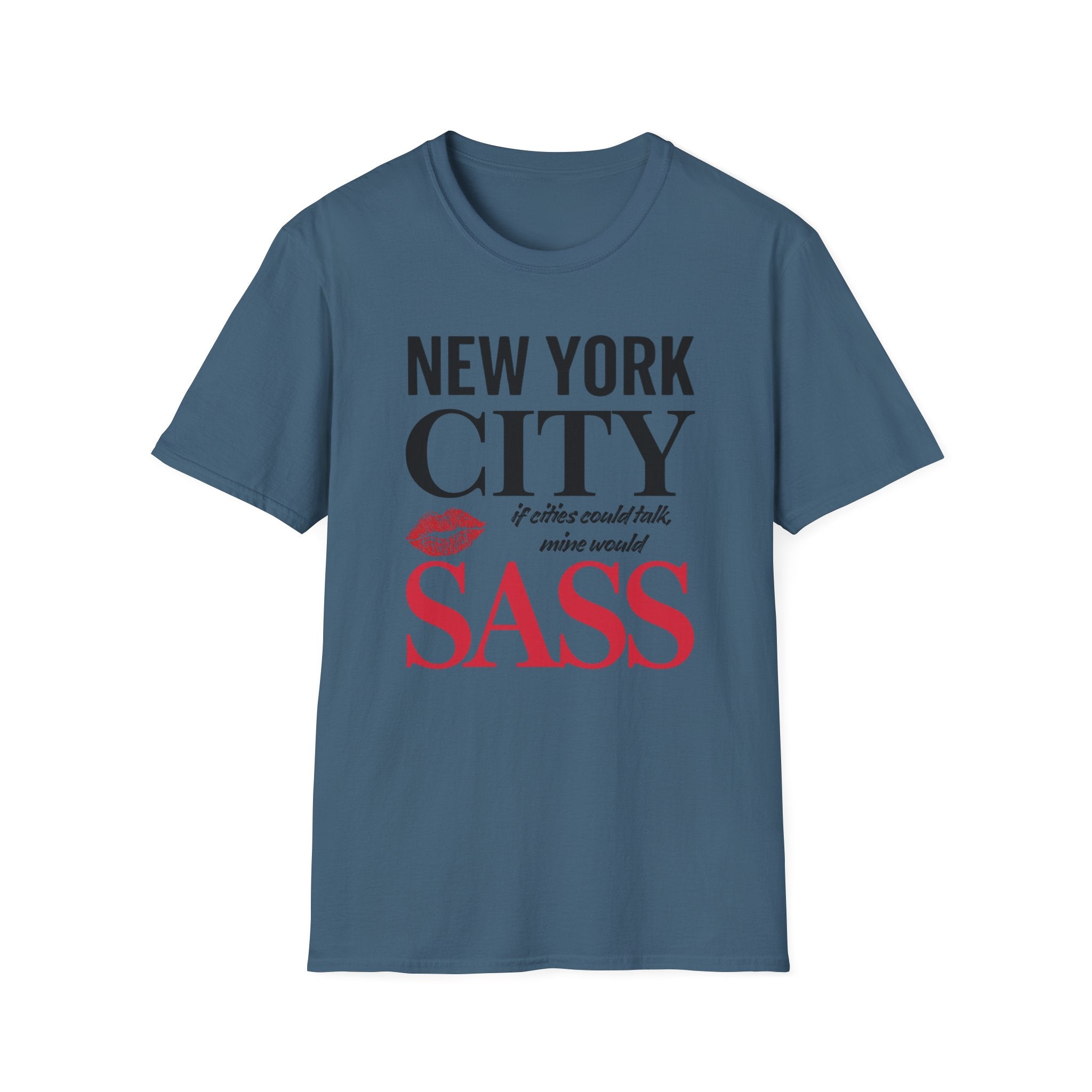 New York City Sass T-Shirt — NYC Lipstick Kiss Graphic Tee
