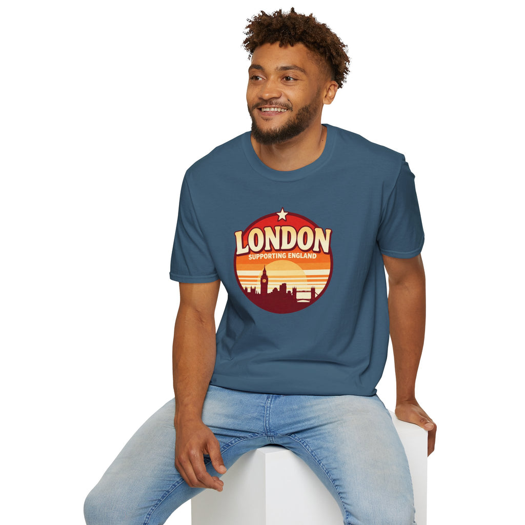 London Skyline T‑Shirt — Supporting England Retro Sunset Graphic