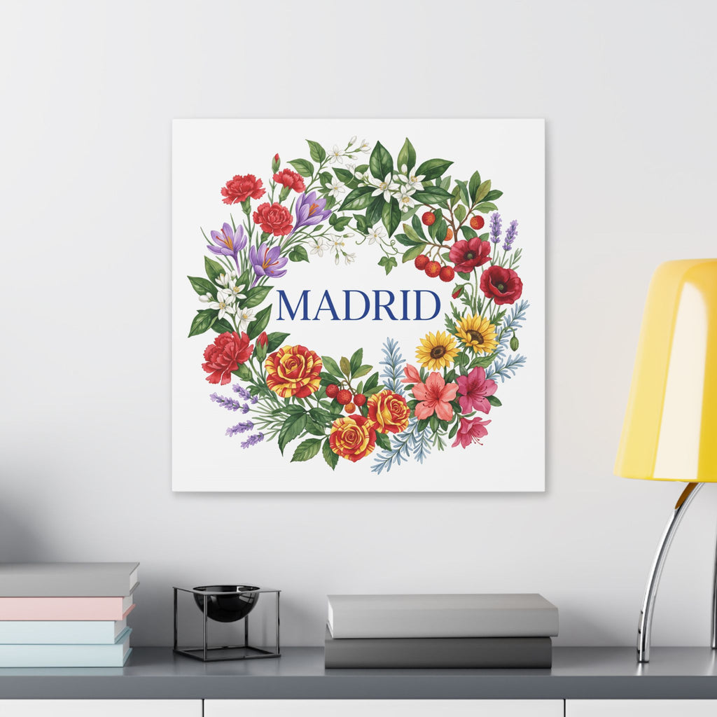 Madrid Floral Canvas Wall Art — Botanical Wreath Home Decor
