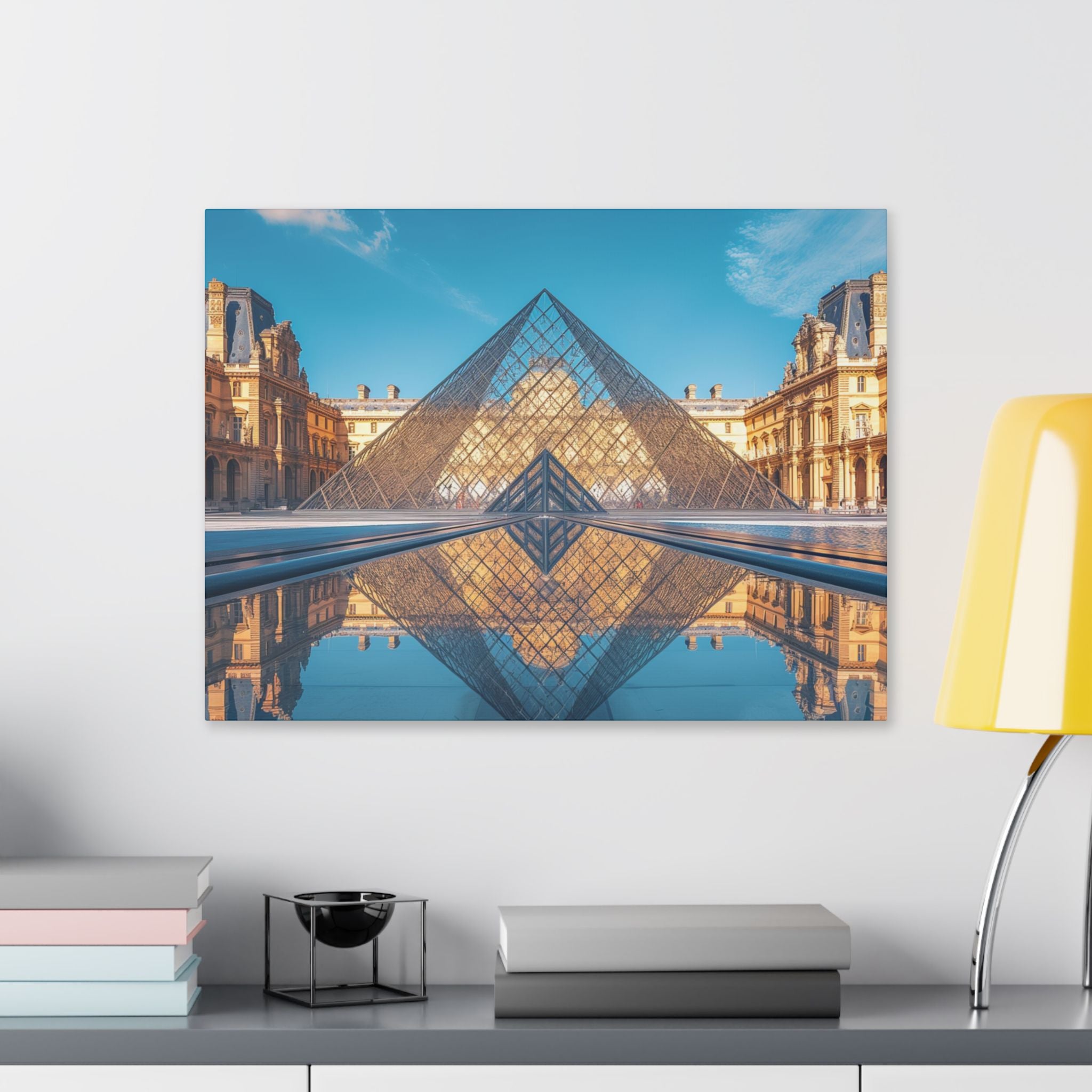 Louvre Glass Pyramid Canvas Print — Paris Travel Wall Art