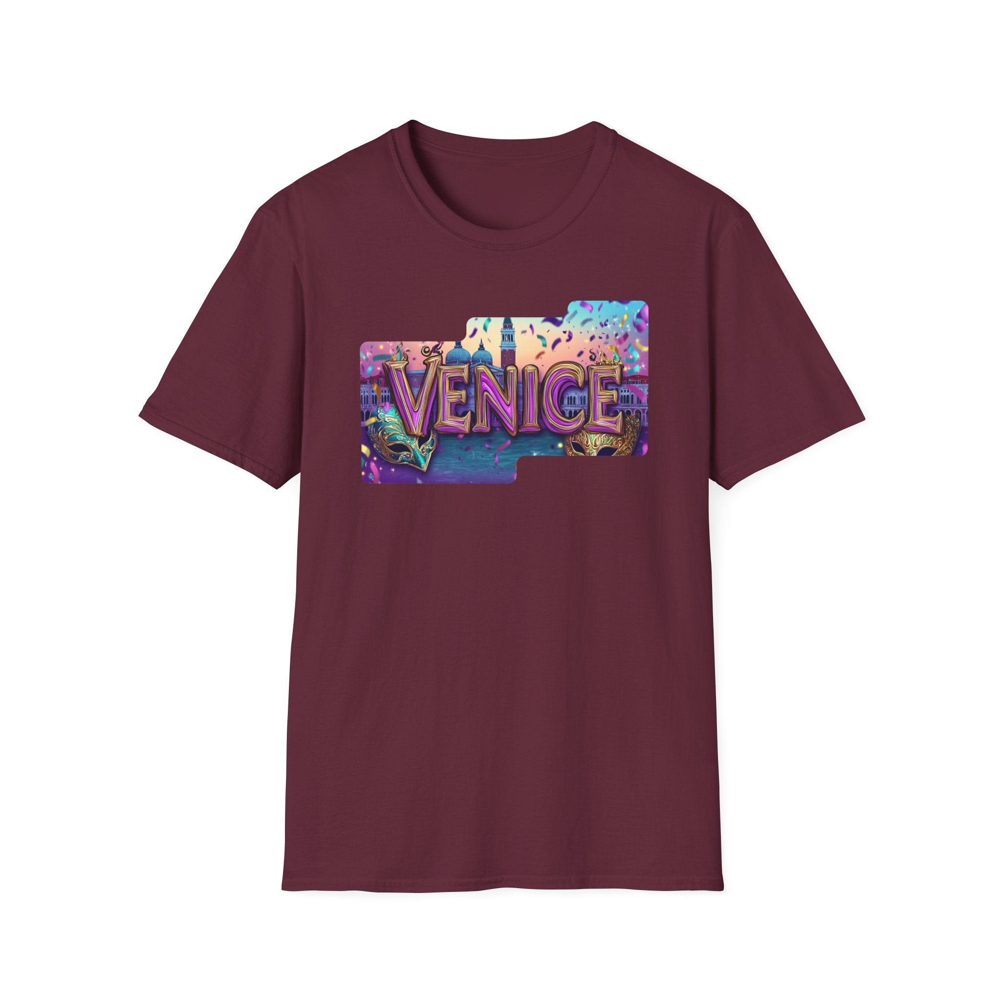 Venice Retro Neon Block T-Shirt | City Travel Souvenir