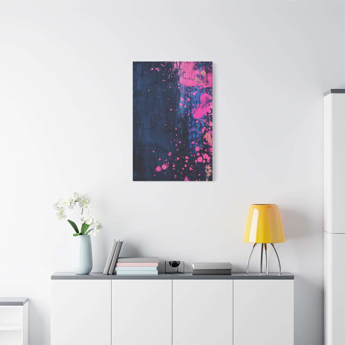 Abstract Neon Splash Canvas - Colour field painting inspired by Tokyo and Japanese artistic heritage