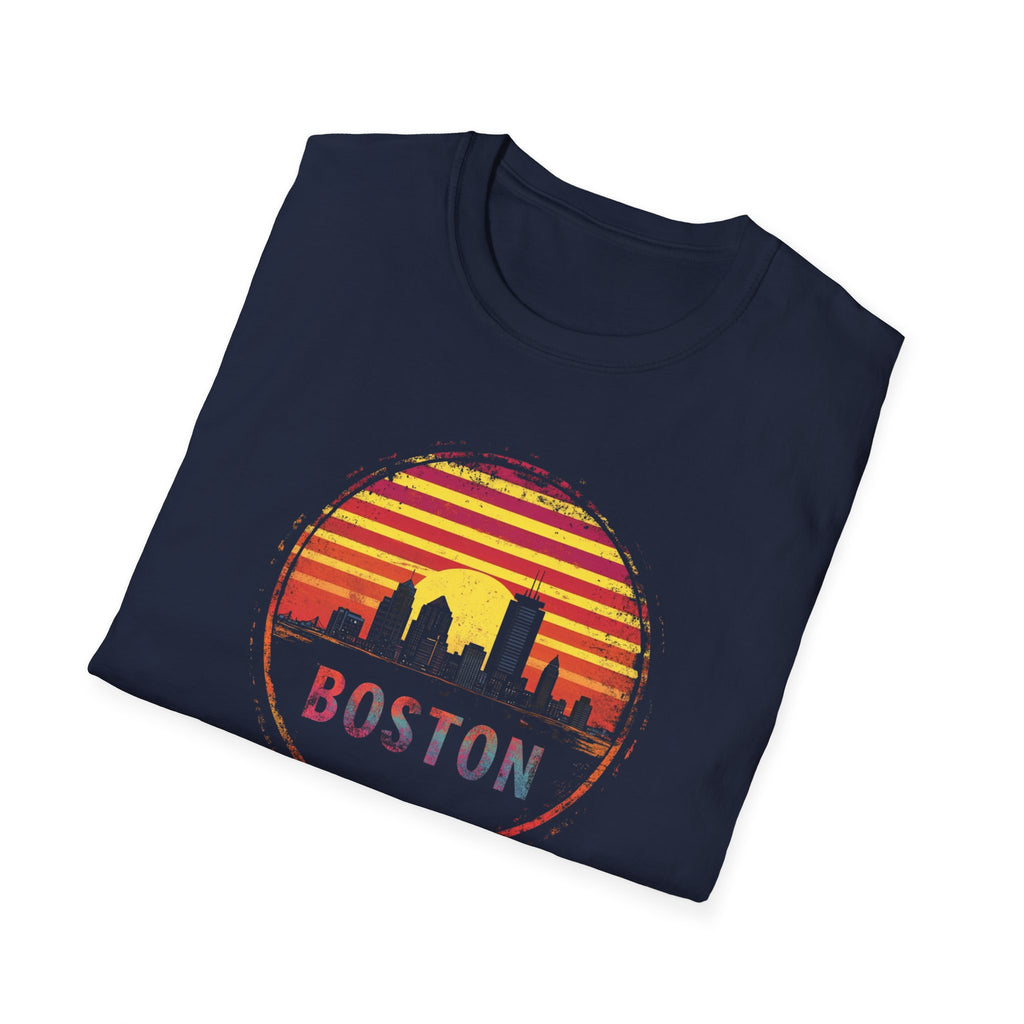 Boston Sunset T-Shirt — Vintage Skyline Retro Tee
